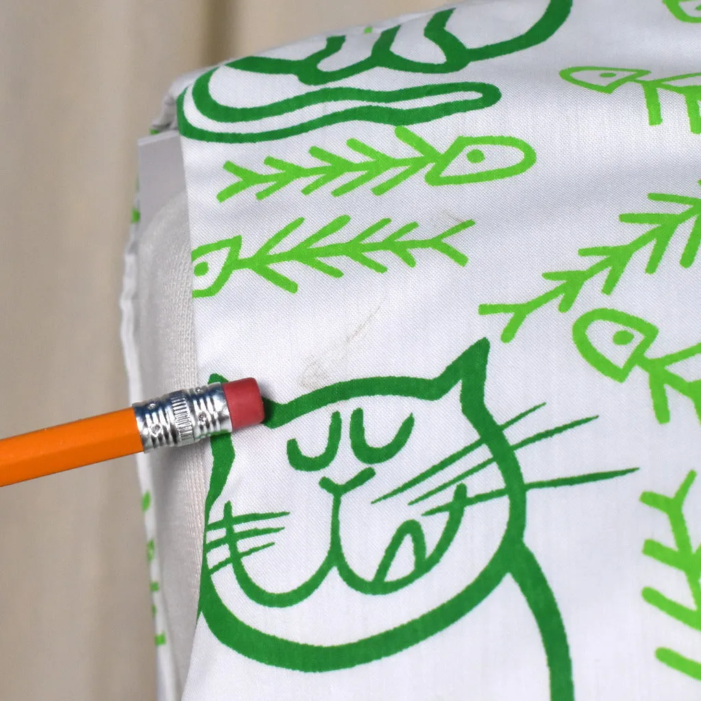 1960s Hungry Green Cat Maxi Dress