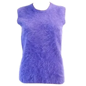 1990s Gianni Versace Couture Purple Angora Sweater Vest