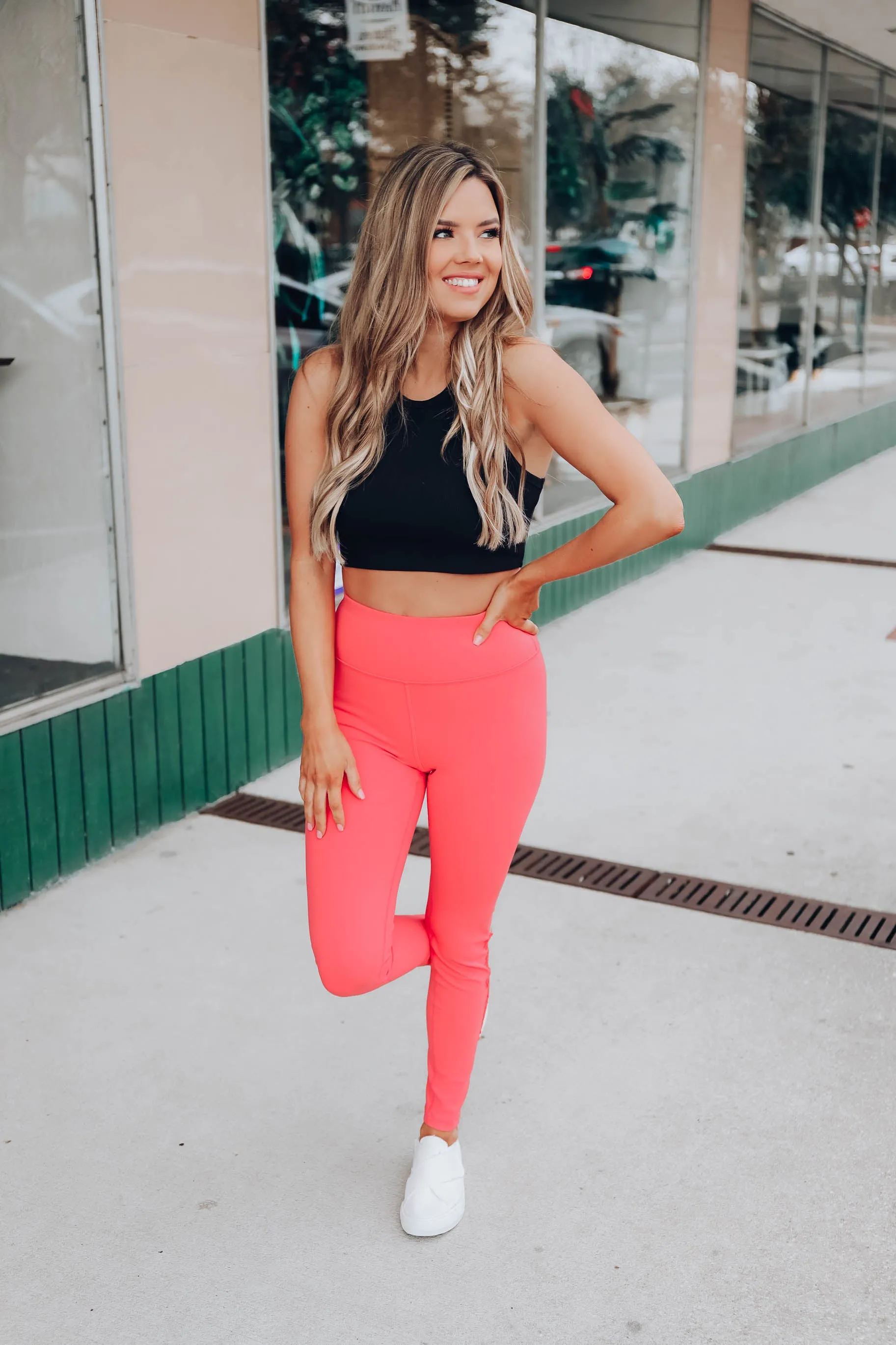 Action Floral Lace Leggings - Rose