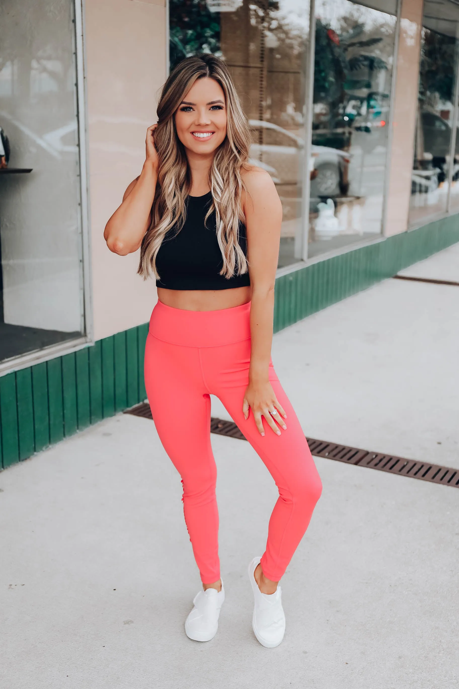 Action Floral Lace Leggings - Rose