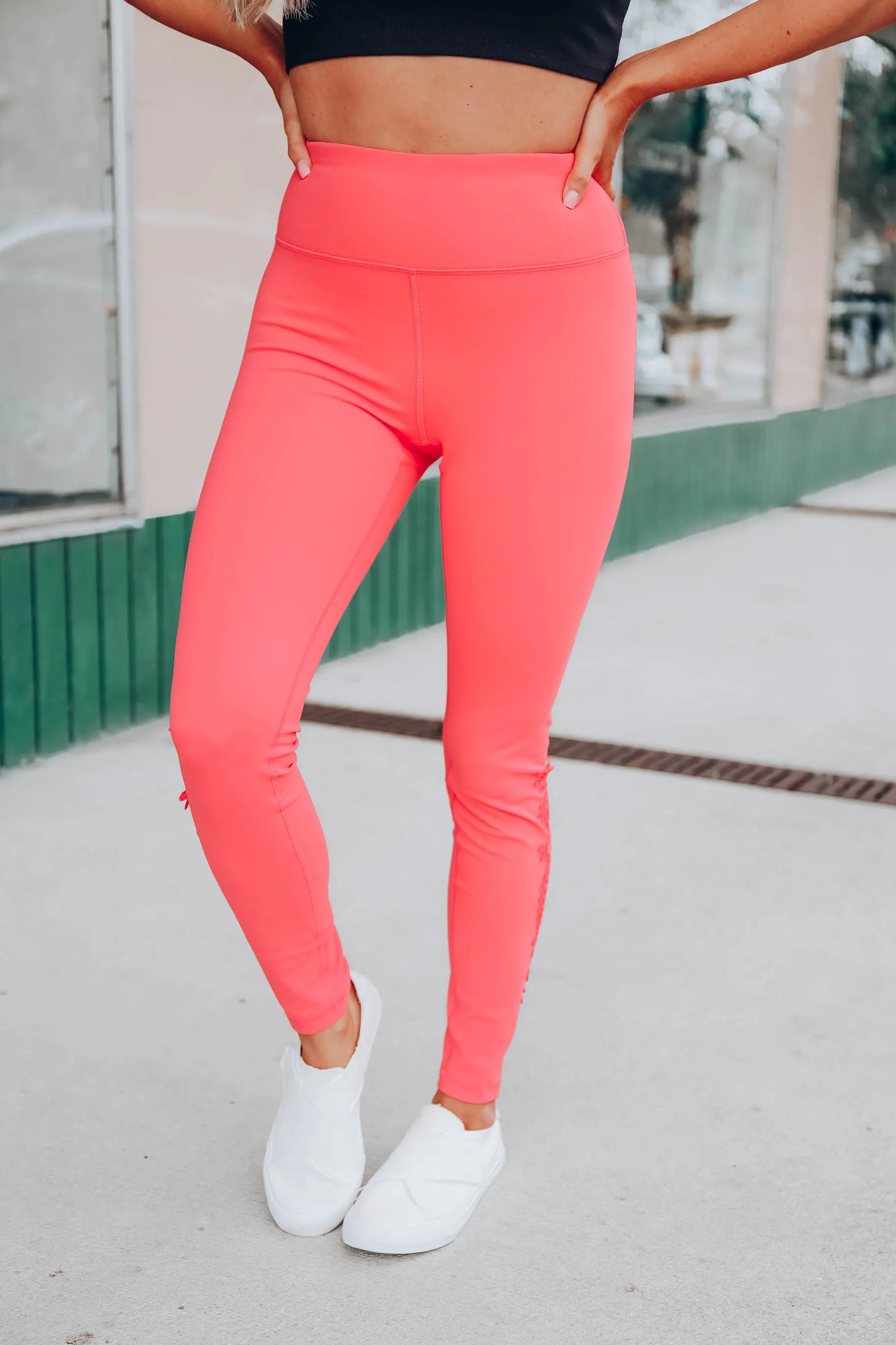 Action Floral Lace Leggings - Rose