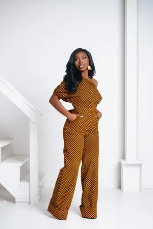 AGBANI African print One Shoulder jumpsuit (3 LENGTH)