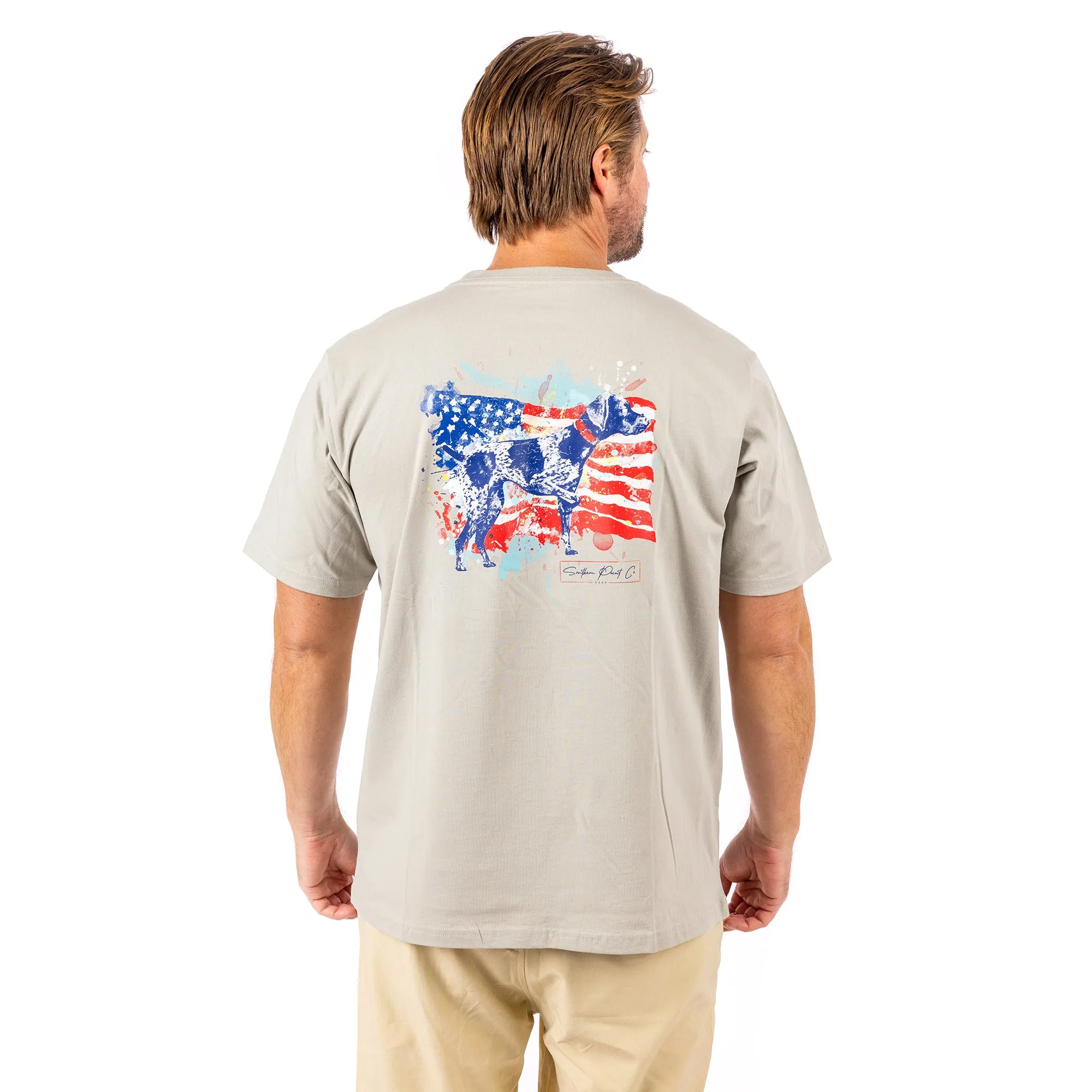 American Flag Watercolor Greyton SHORT SLEEVE TEE FINAL SALE