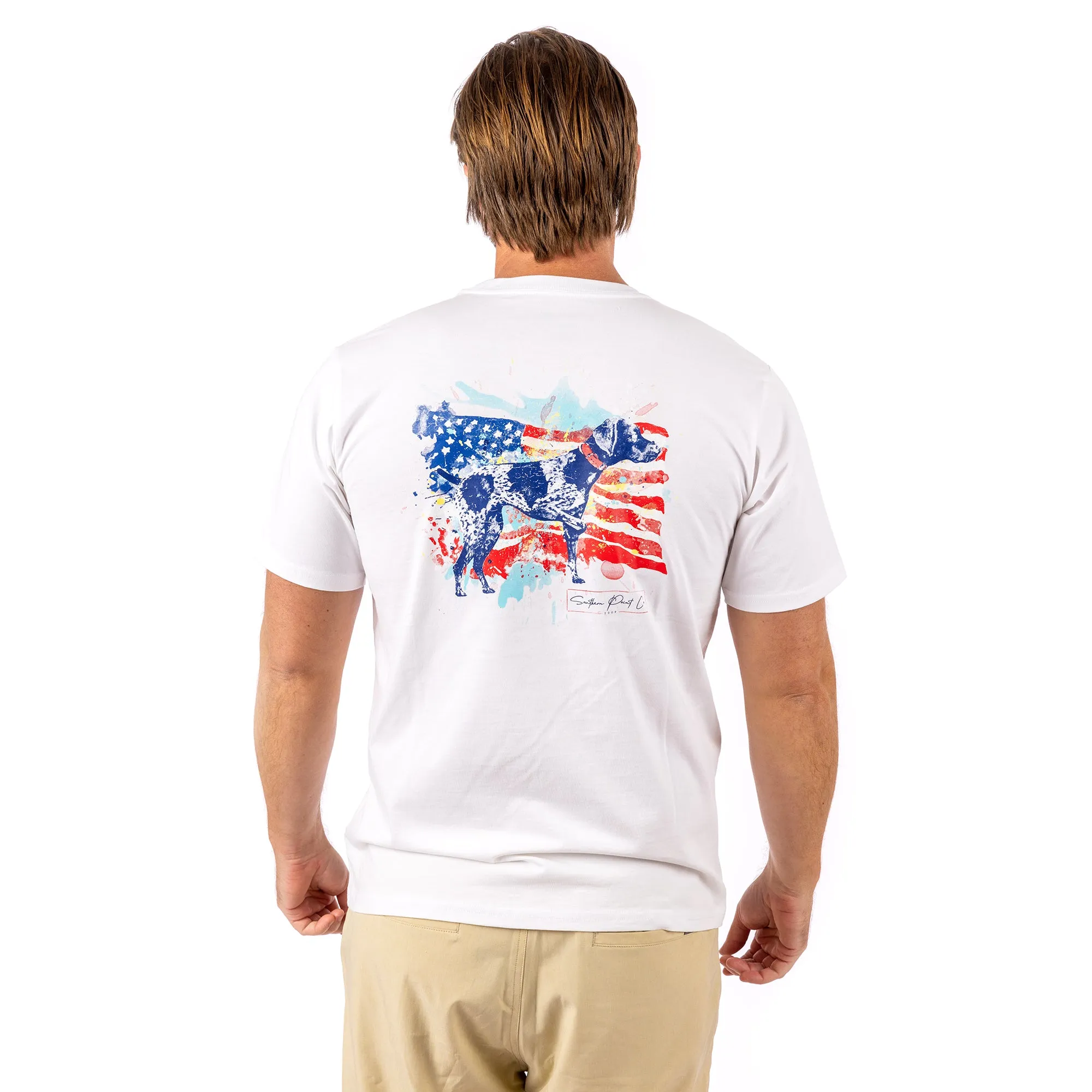 American Flag Watercolor Greyton SHORT SLEEVE TEE FINAL SALE