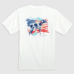 American Flag Watercolor Greyton SHORT SLEEVE TEE FINAL SALE