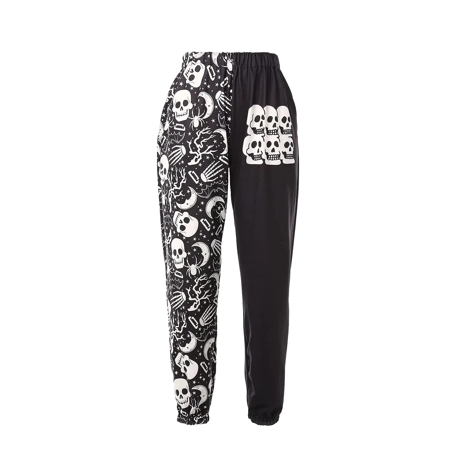 Amuver Womens Boho Hippie Harem Pants High Smocked Waist Printed Patchwork Sweatpants Yoga 90S Goth Baggy Casual Trousers