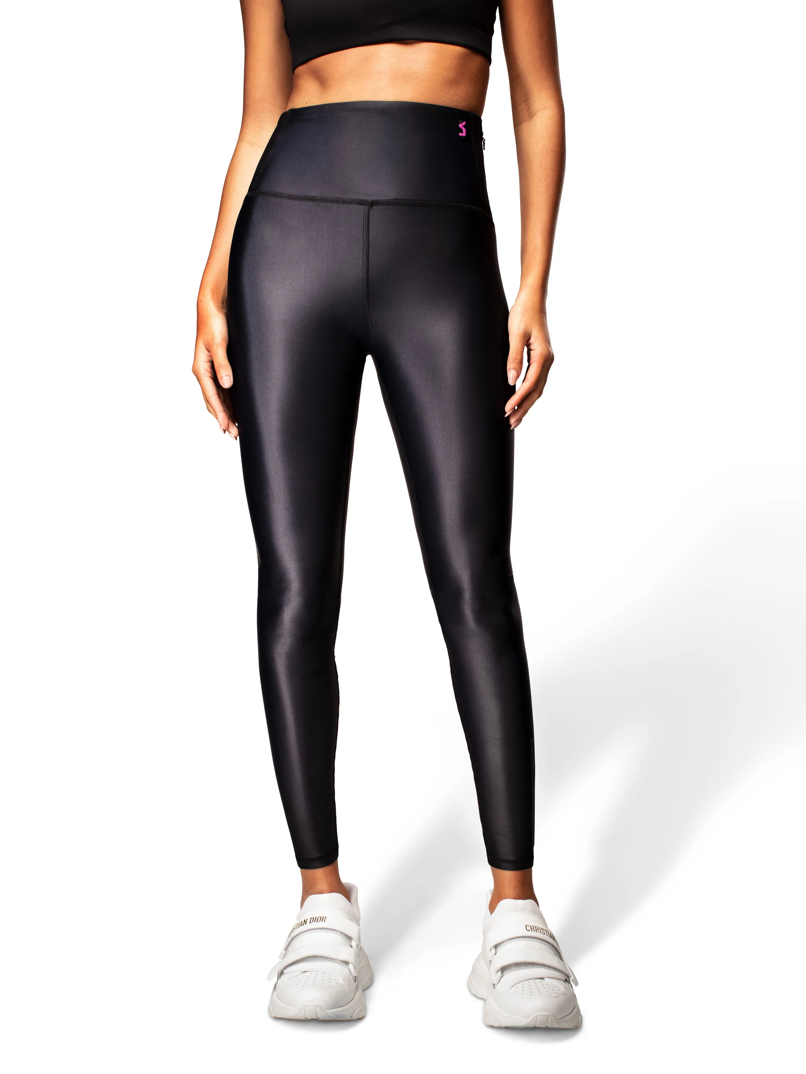 ANDROMEDA LEGGINGS IN BLACK | PINK SHINE