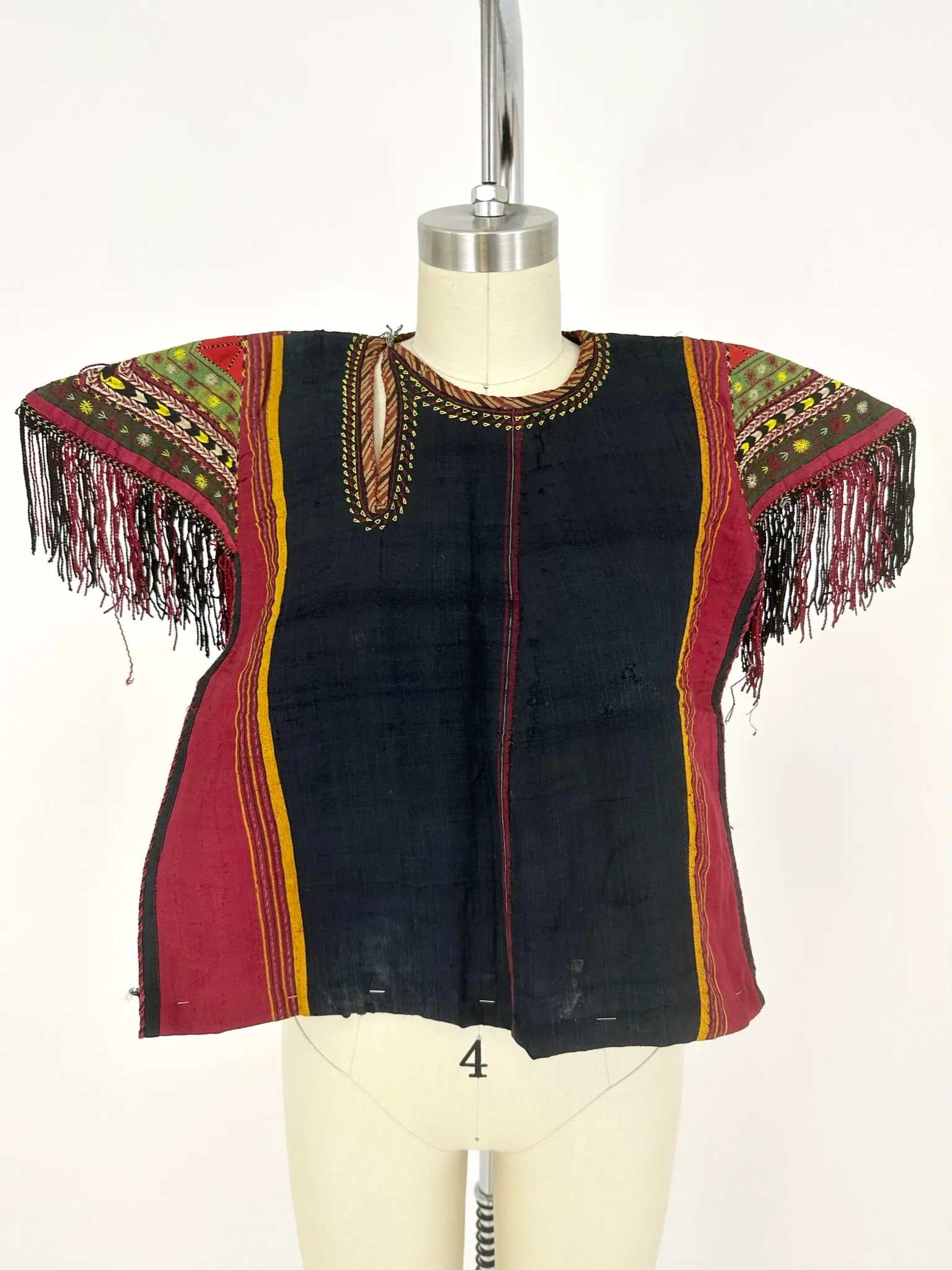 Antique Hungarian Embroidered Fringe Vest