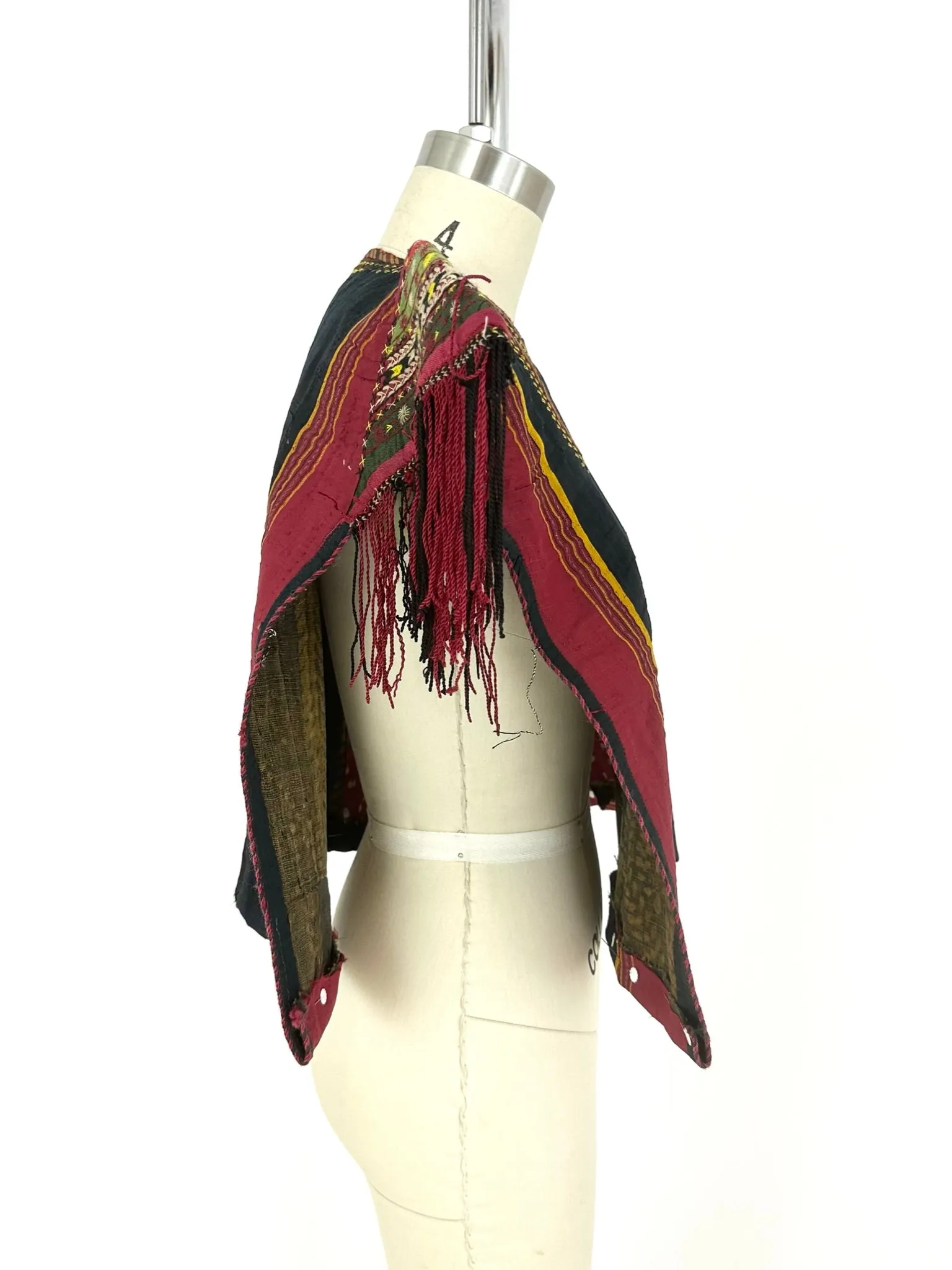 Antique Hungarian Embroidered Fringe Vest