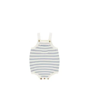 Ashton Knit Romper || Blue Stripe