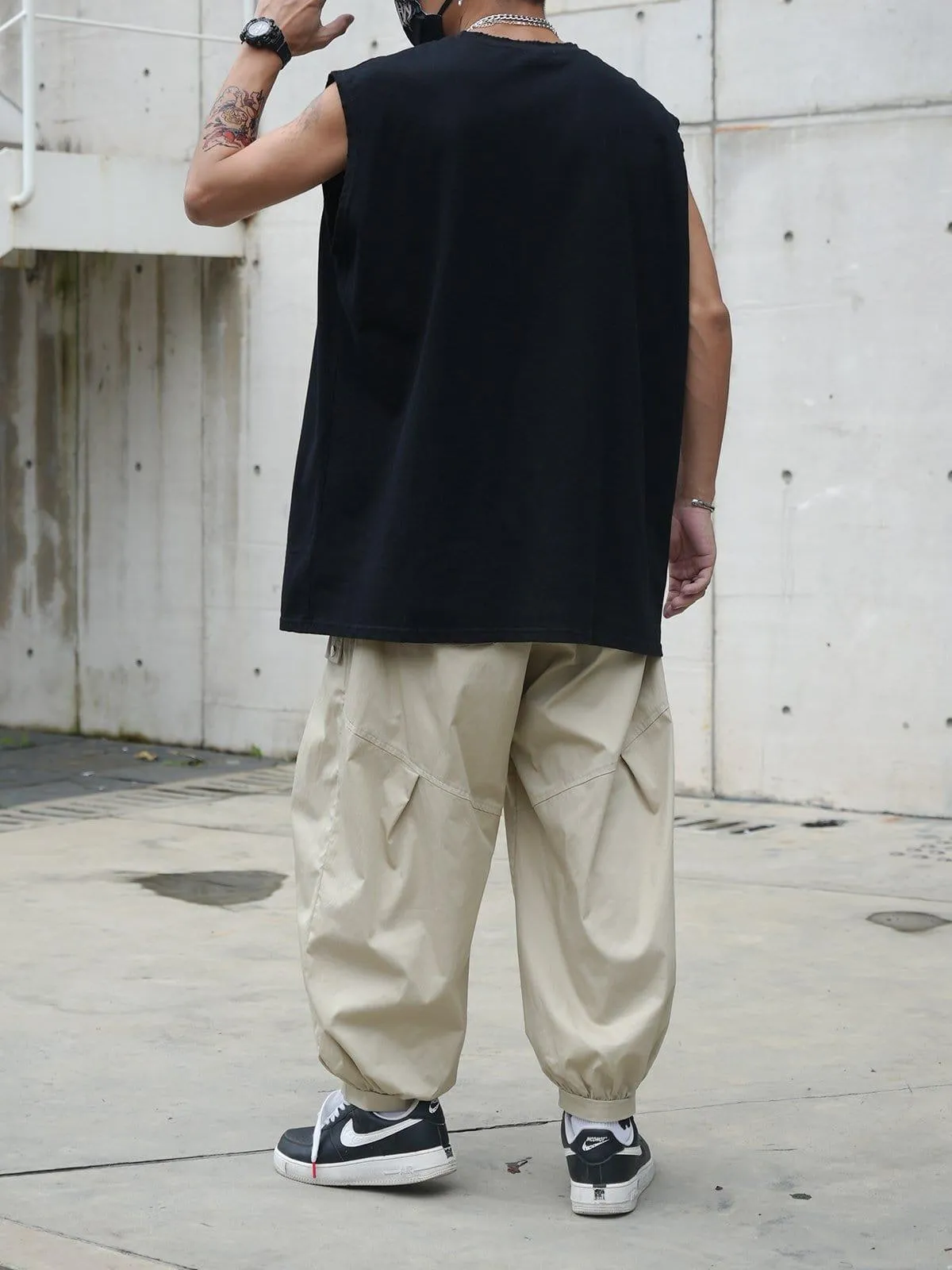 Asymmetrical Chain Rivet Patchwork Vest