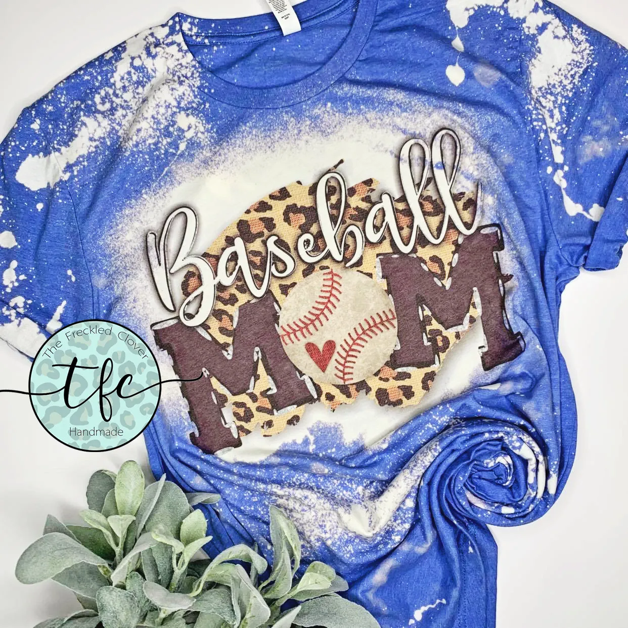 {Baseball Mom} leopard   distressed tee
