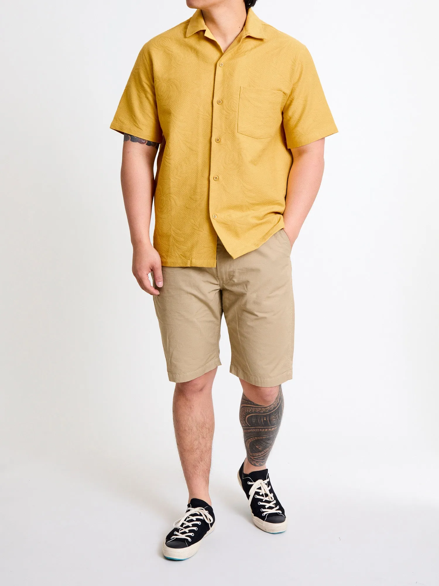 Beach Resort Button-Up Shirt in Coral