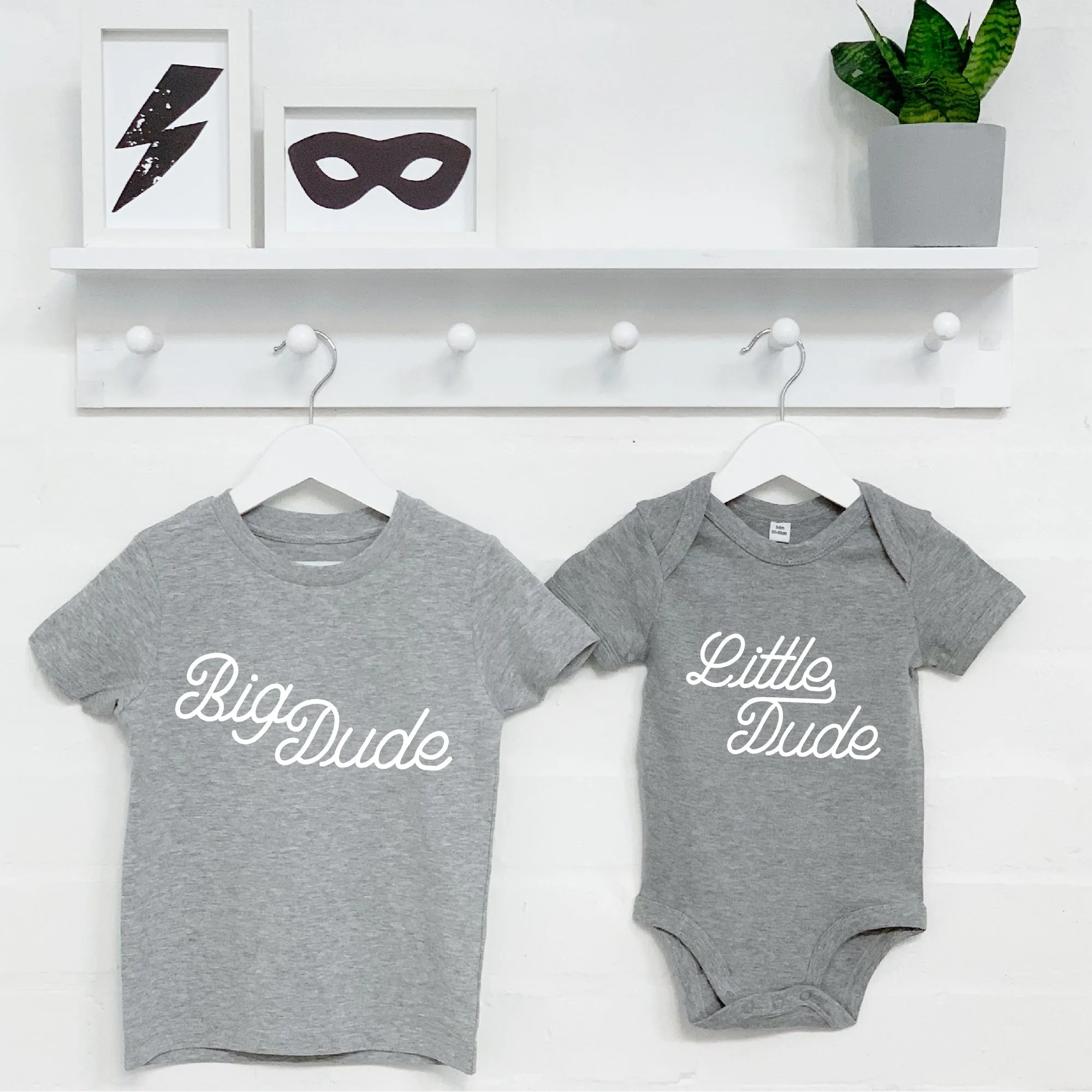 Big Dude Little Dude Brothers T Shirt Set