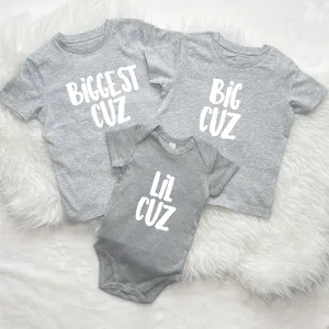 Biggest Cuz, Big Cuz And Lil Cuz Cousins T Shirt Set