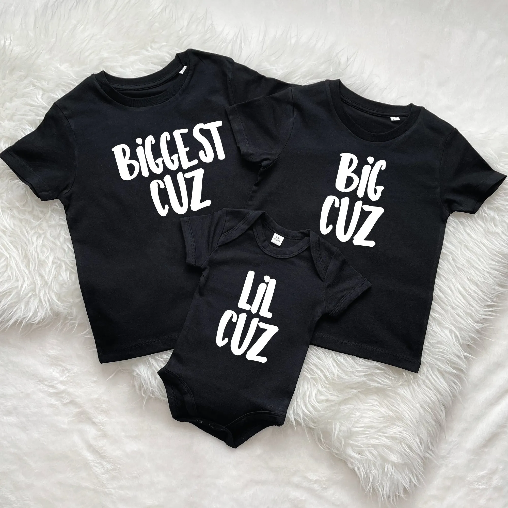 Biggest Cuz, Big Cuz And Lil Cuz Cousins T Shirt Set