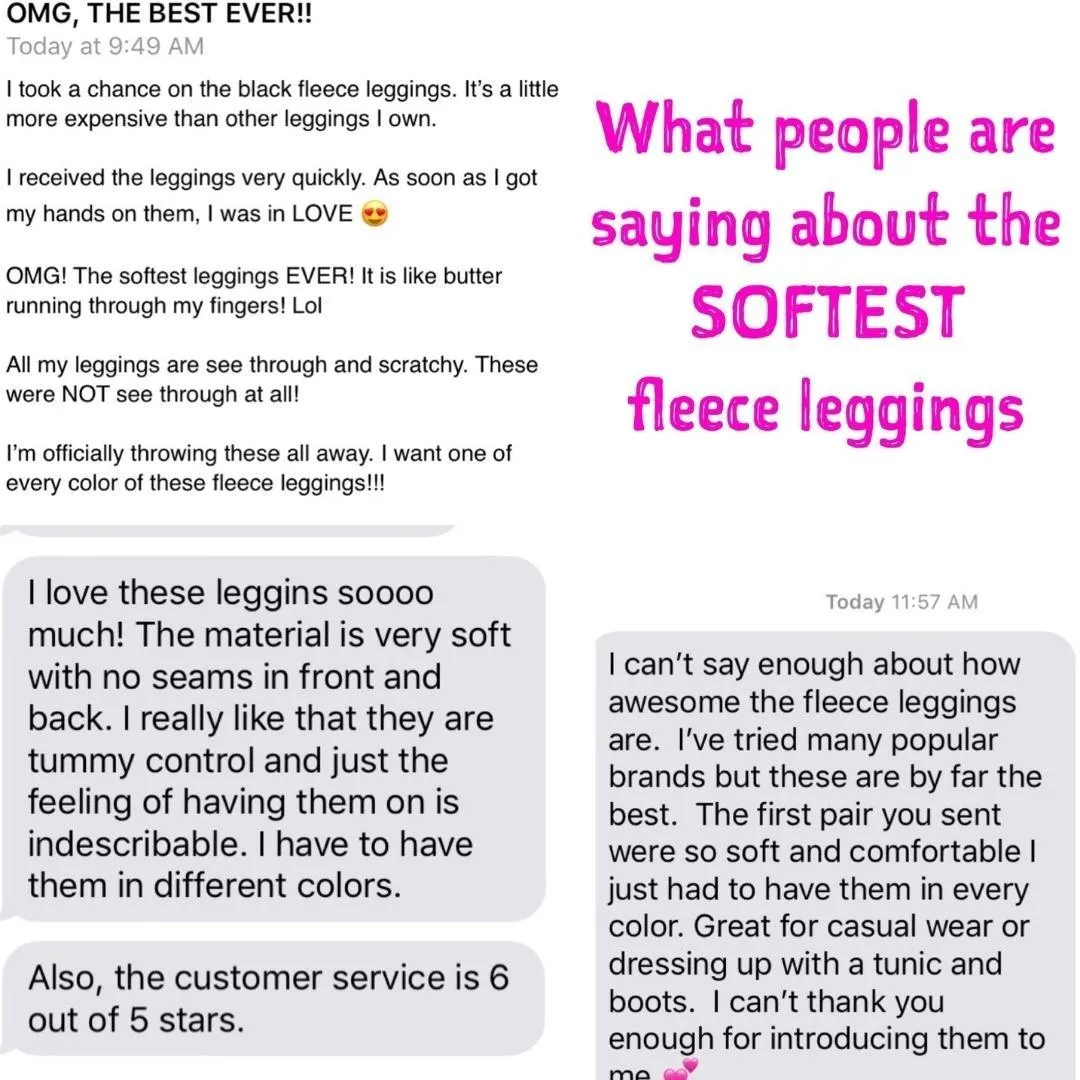 Black High Rise Tummy Control Fleece Leggings