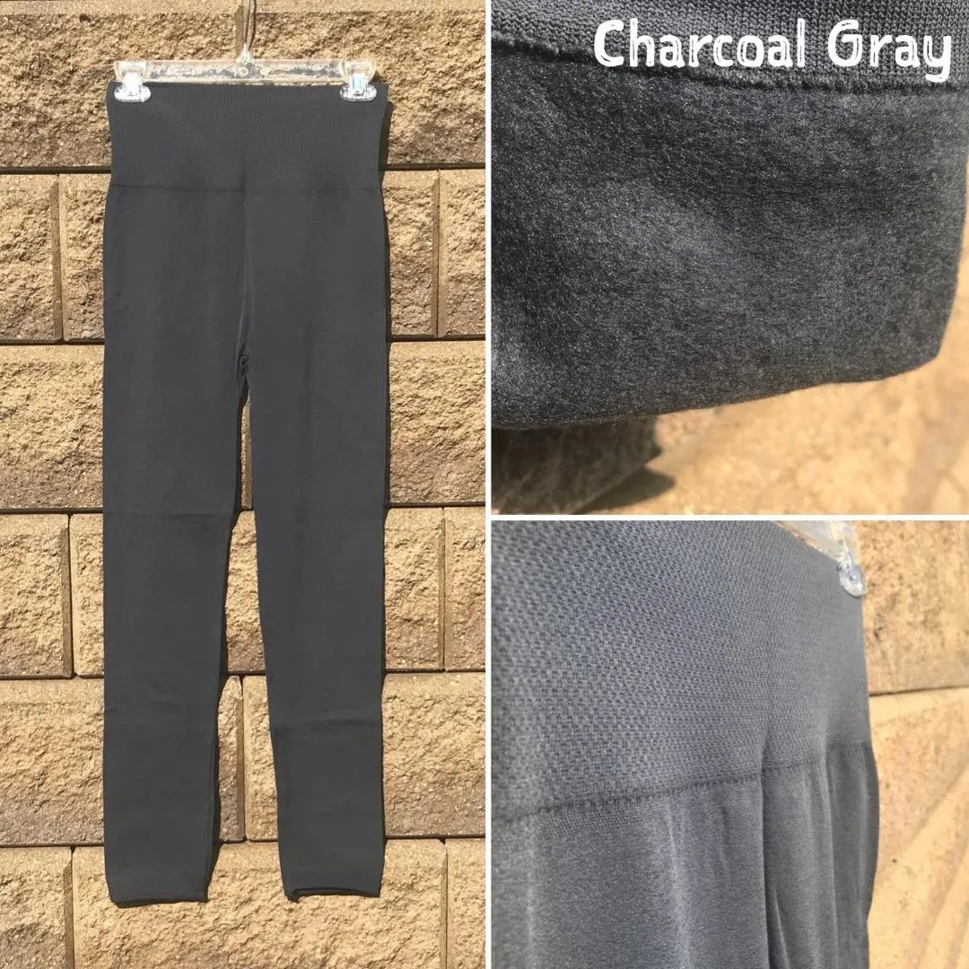 Black High Rise Tummy Control Fleece Leggings