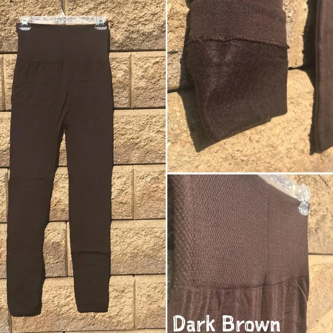Black High Rise Tummy Control Fleece Leggings