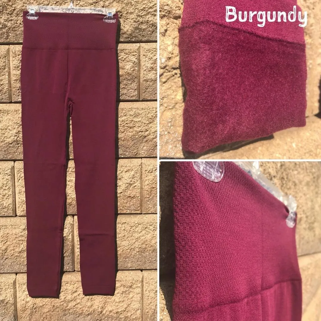 Black High Rise Tummy Control Fleece Leggings