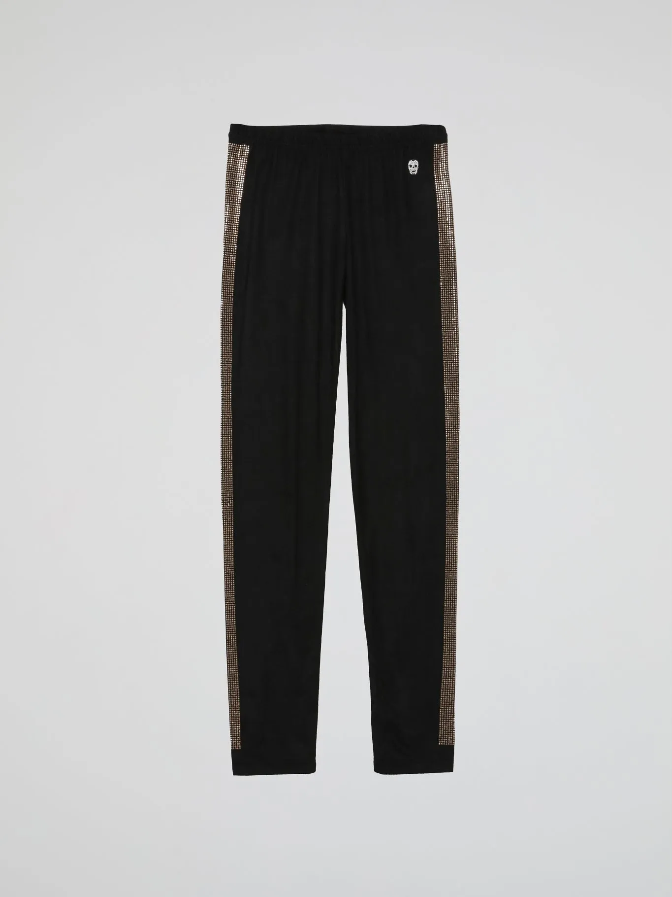 Black Side Detail Crystals Leggings (Kids)