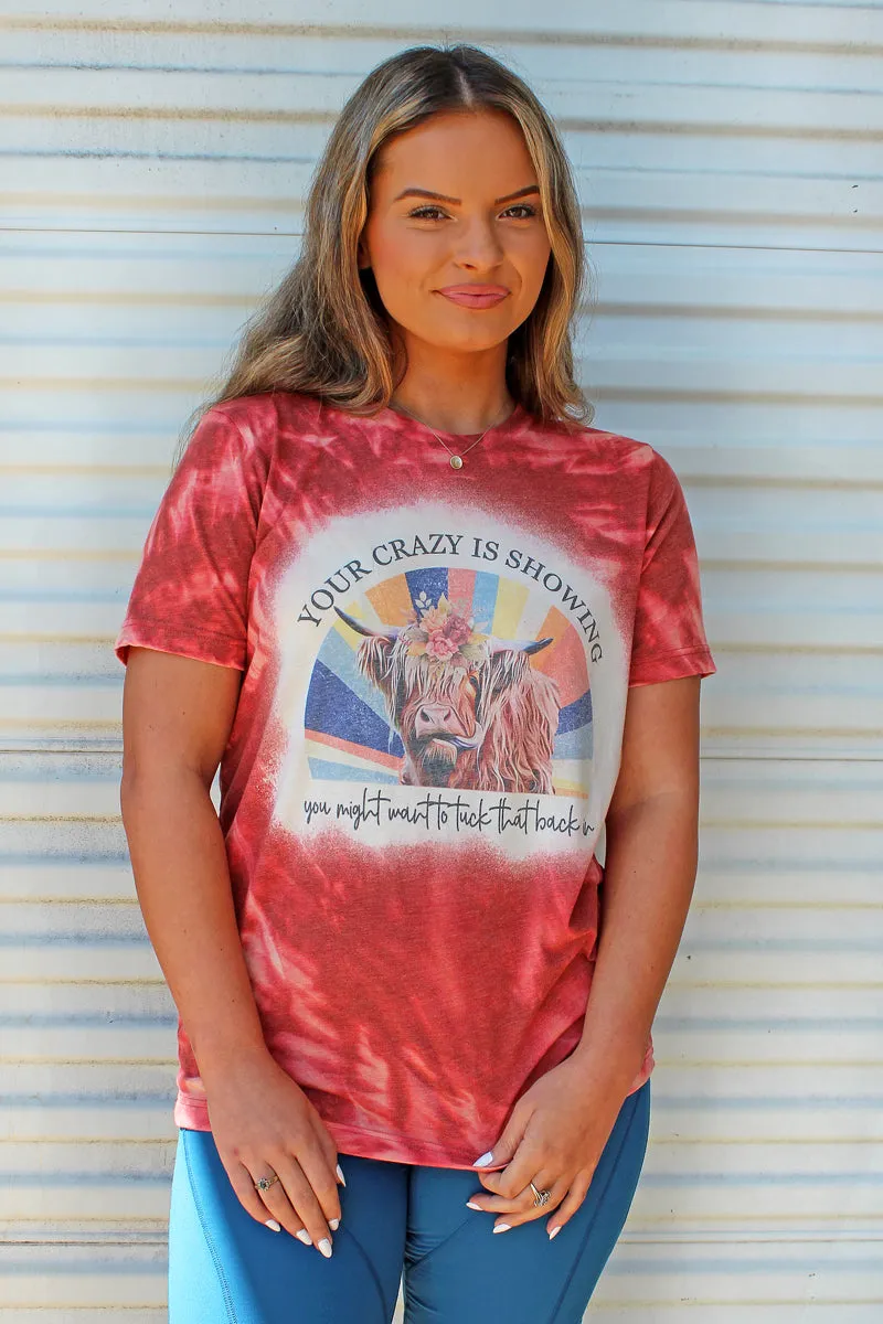 Bleached Floral Crazy Cow Tri-Blend Short Sleeve Tee