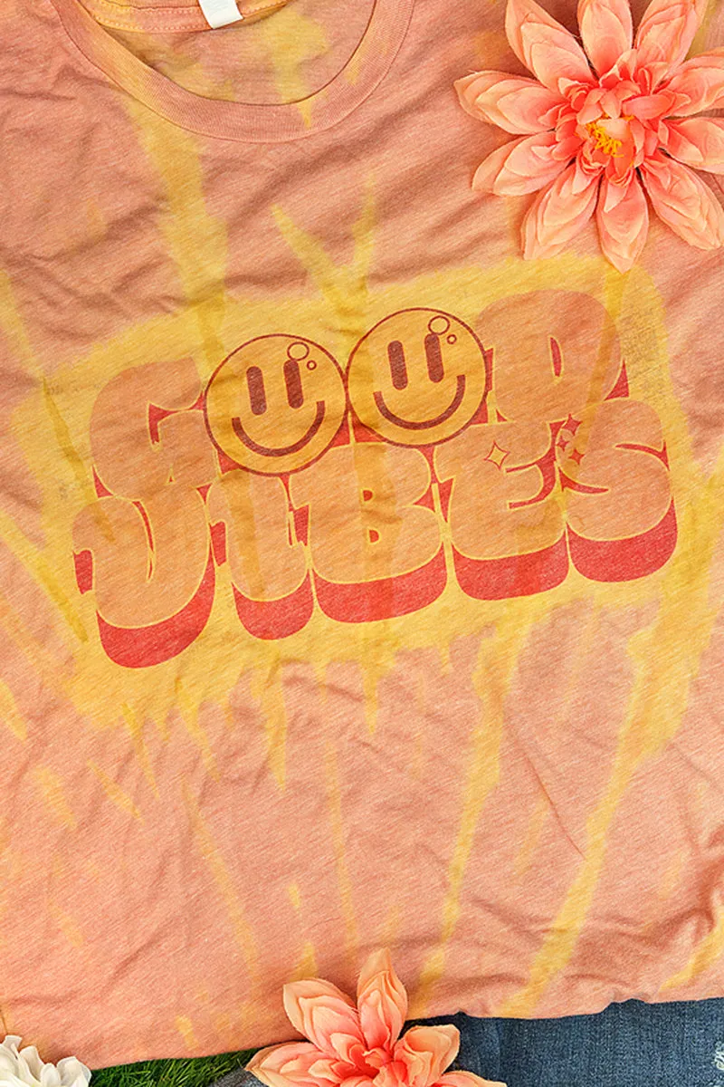 Bleached Groovy Good Vibes Tri-Blend Short Sleeve Tee