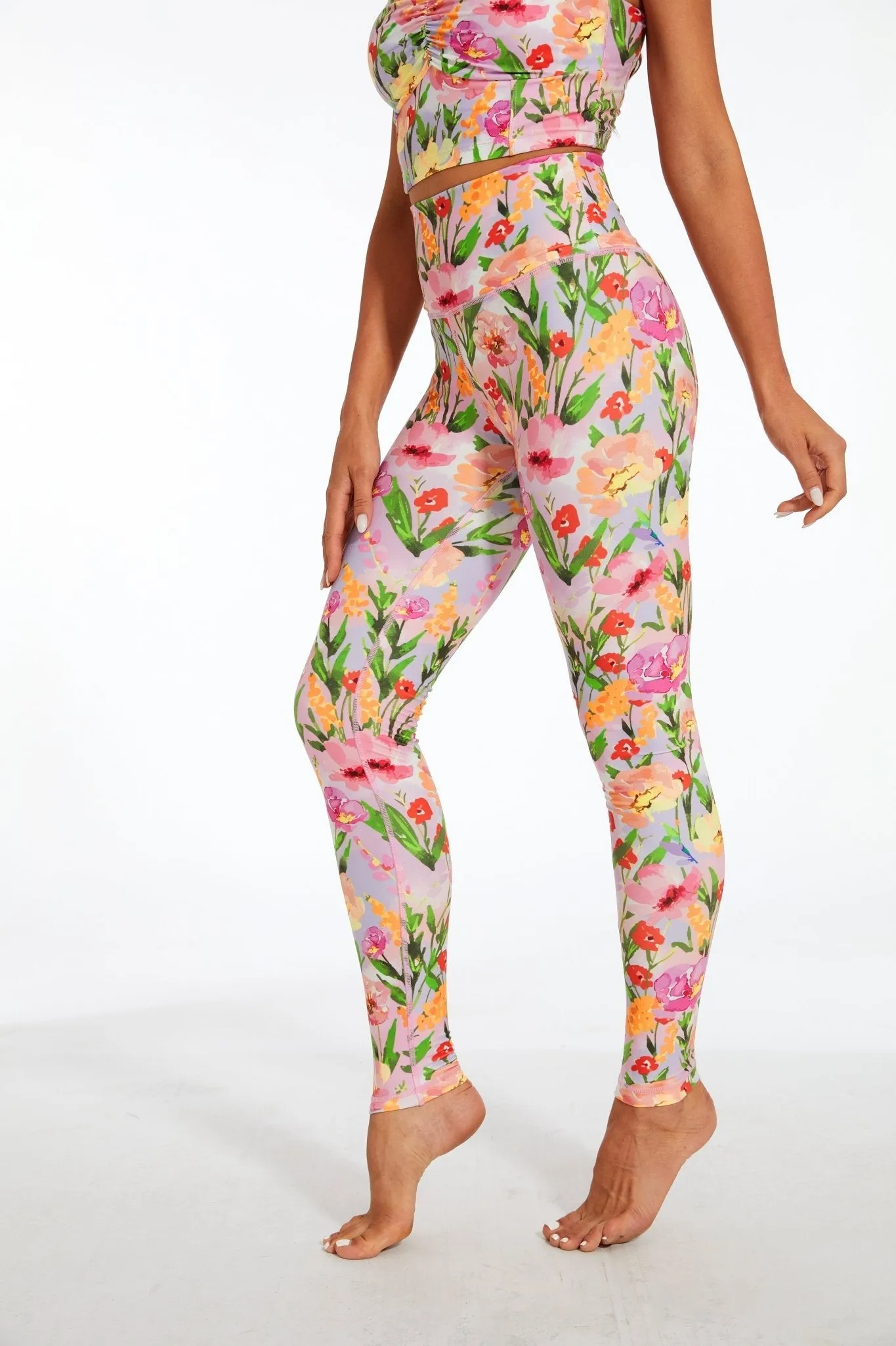 BloomFlex High-Waisted Floral Yoga Leggings – Women's Buttery Soft Workout Tights for Gym, Yoga & Everyday Wear