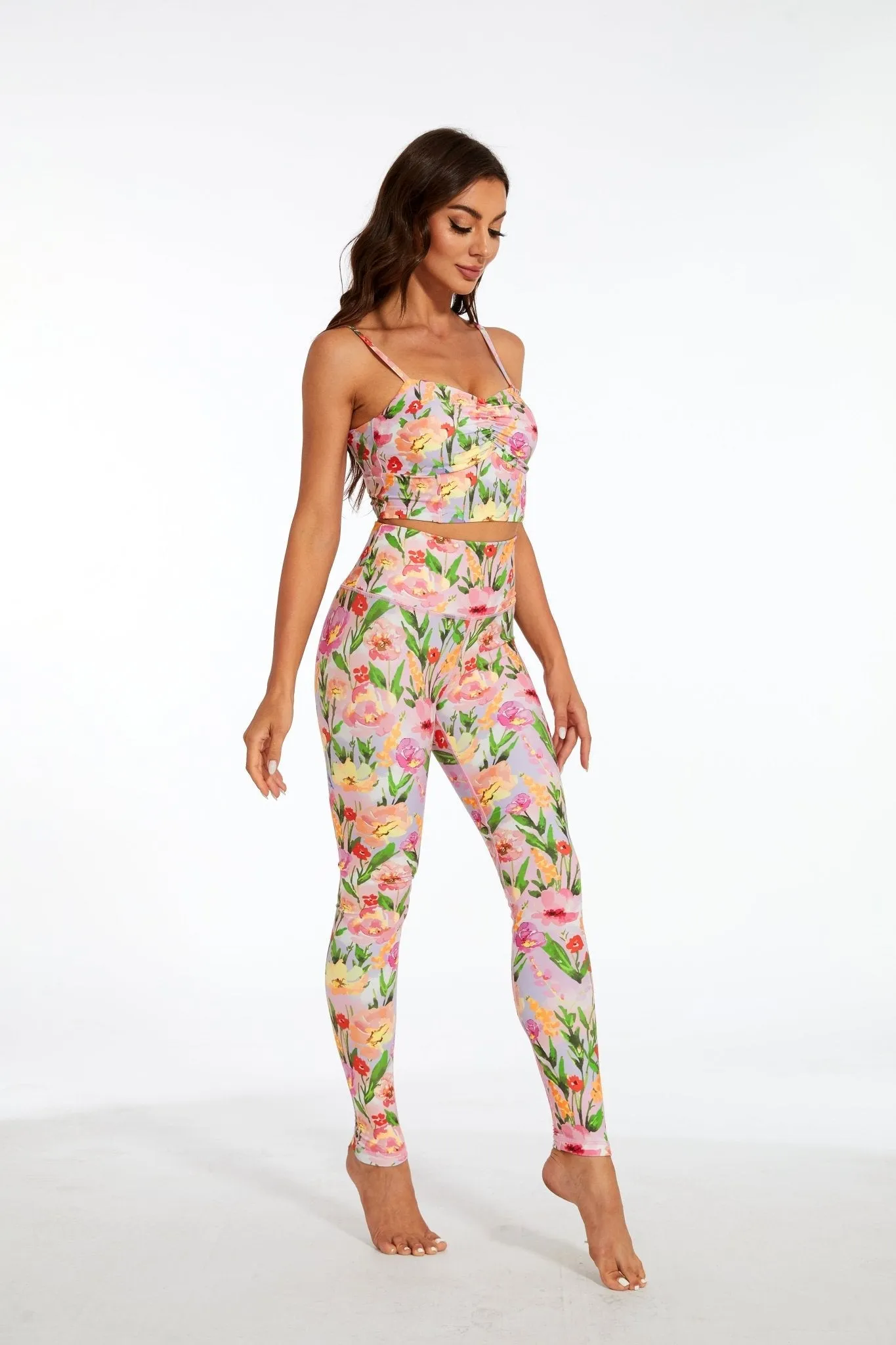BloomFlex High-Waisted Floral Yoga Leggings – Women's Buttery Soft Workout Tights for Gym, Yoga & Everyday Wear