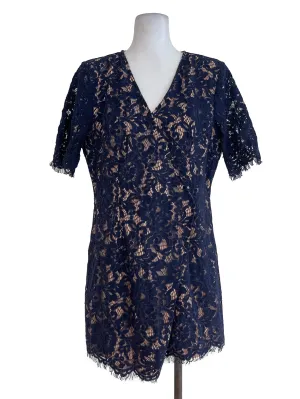 Blue & Cream Laced Romper LB
