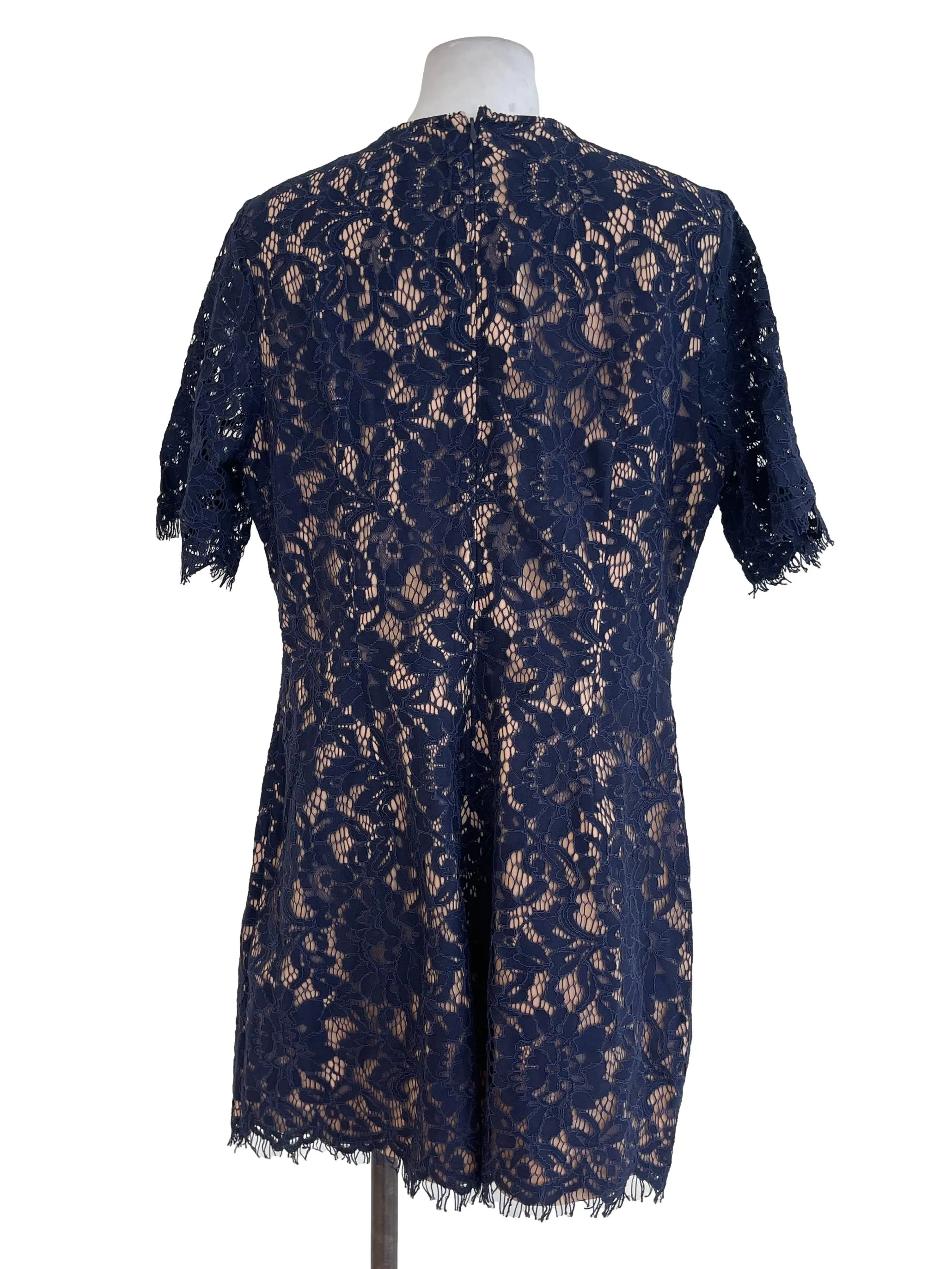 Blue & Cream Laced Romper LB