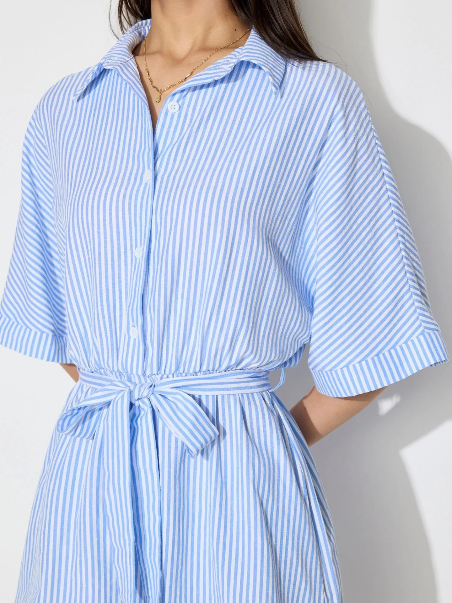 Blue Front Buttoned Jumpsuit