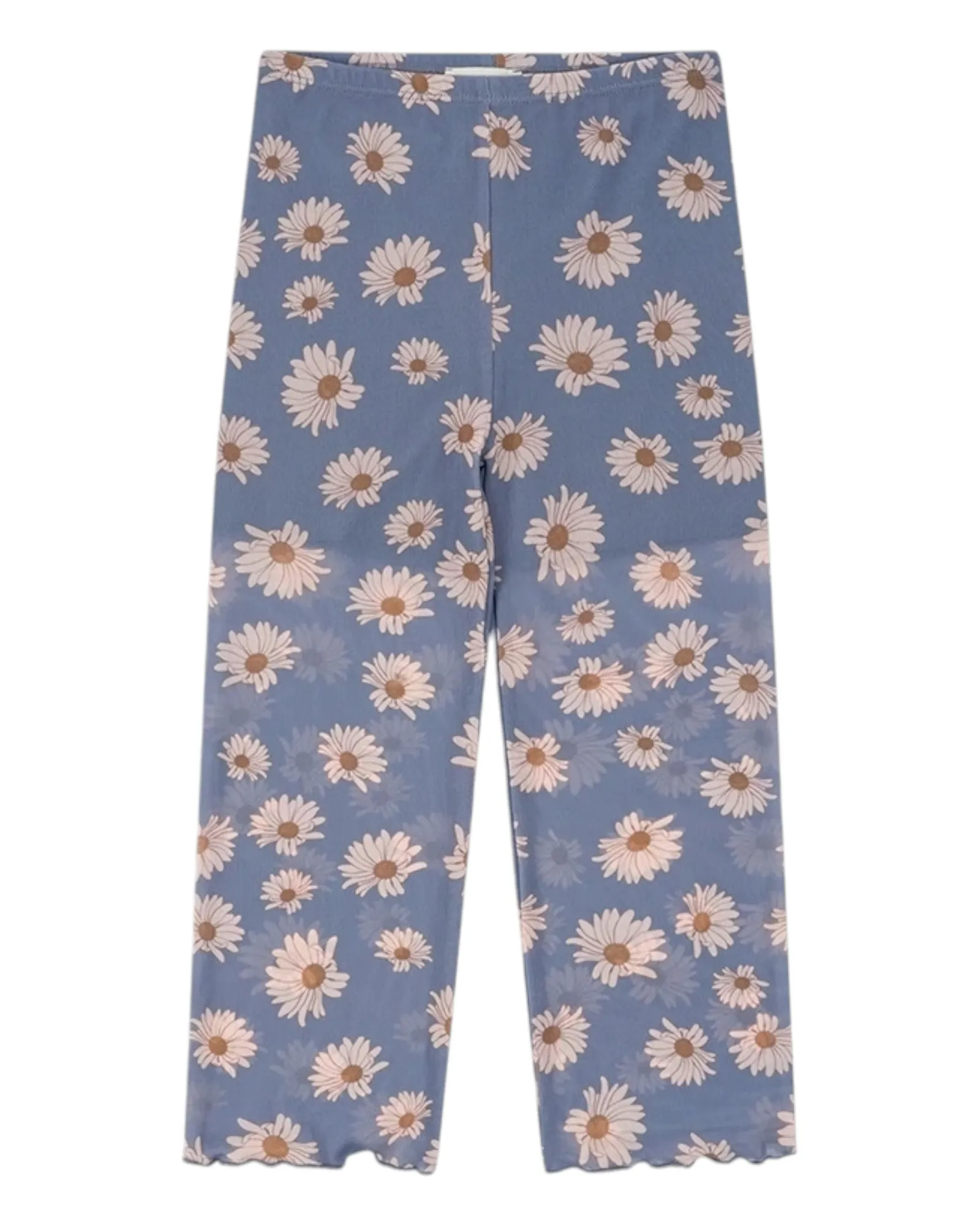 Blue Mesh Pants with Daisy Pattern