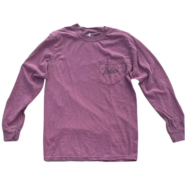 Boston Scally The Sailor Long Sleeve Pocket Tee T-Shirt - Plum