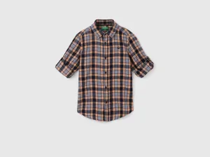 Boy's Regular Fit Spread Collar Checked Shirts