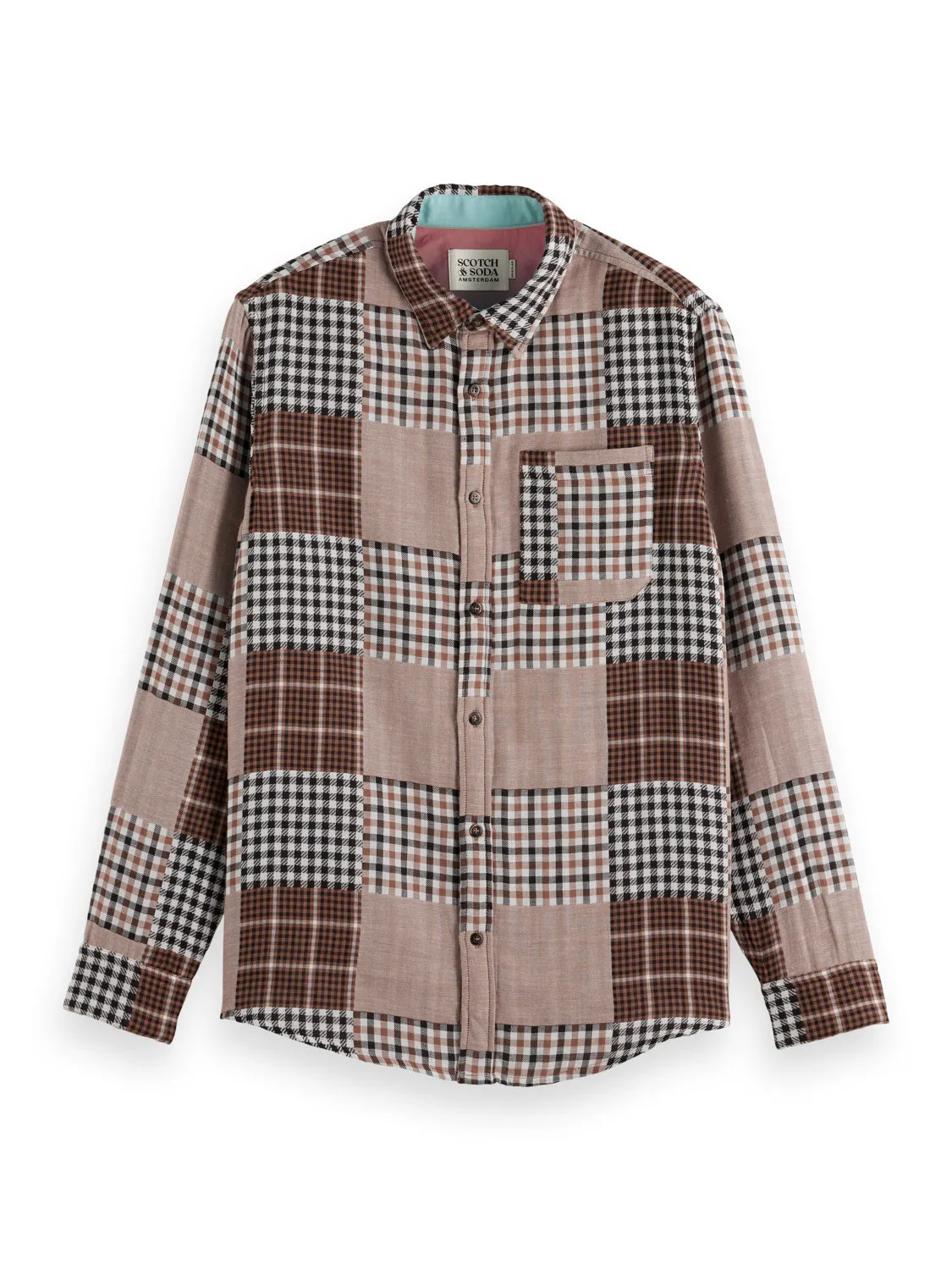 Brown Check Patchwork Flannel