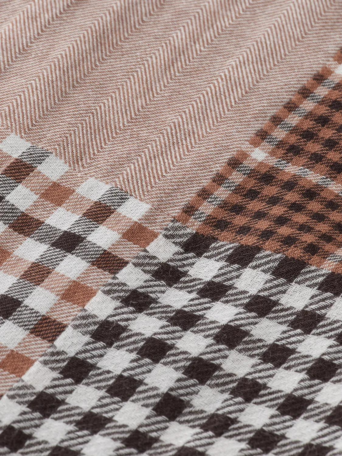 Brown Check Patchwork Flannel