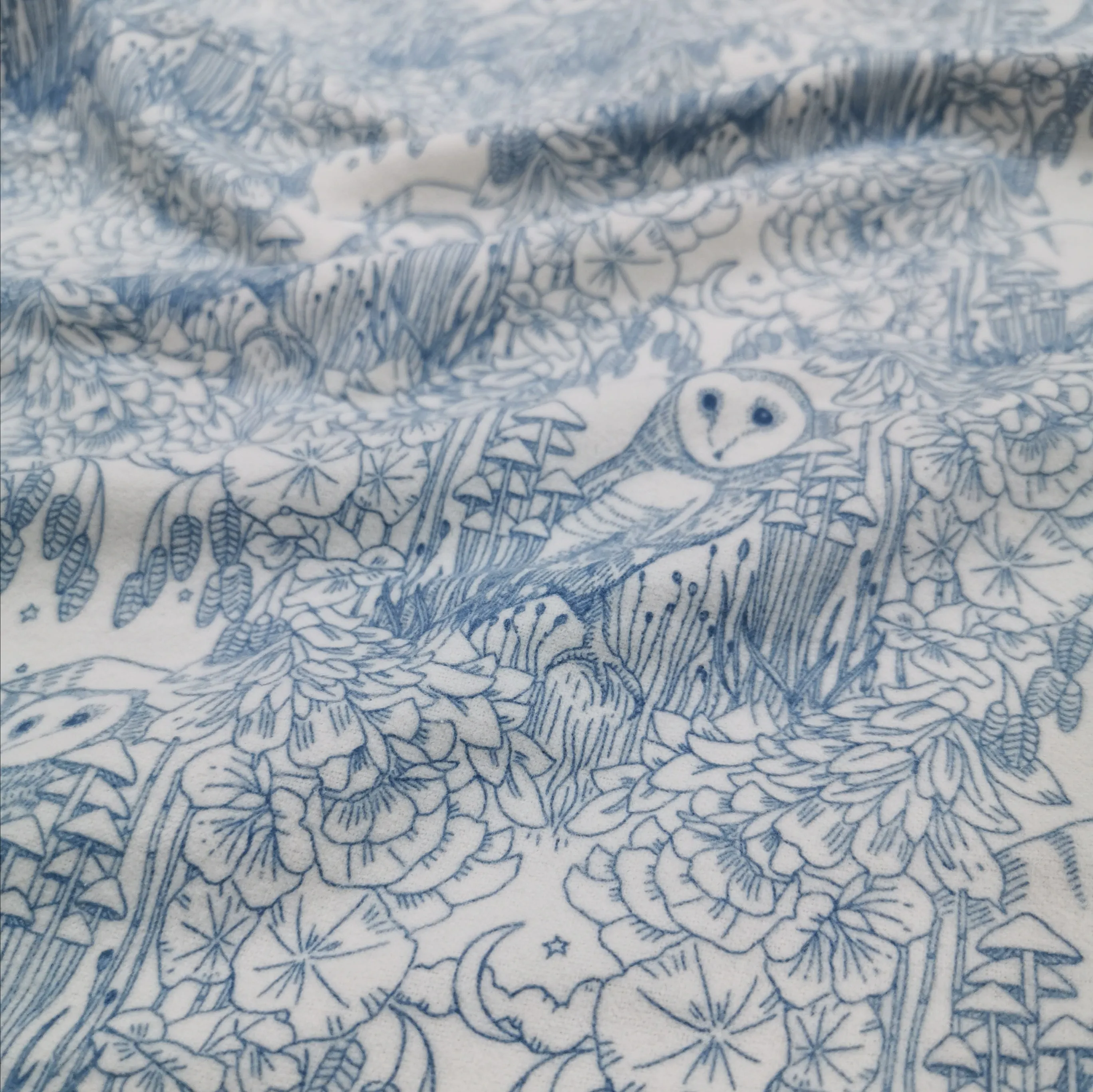 Brushed Cotton Flannelette, Moonlit Guardian Sky