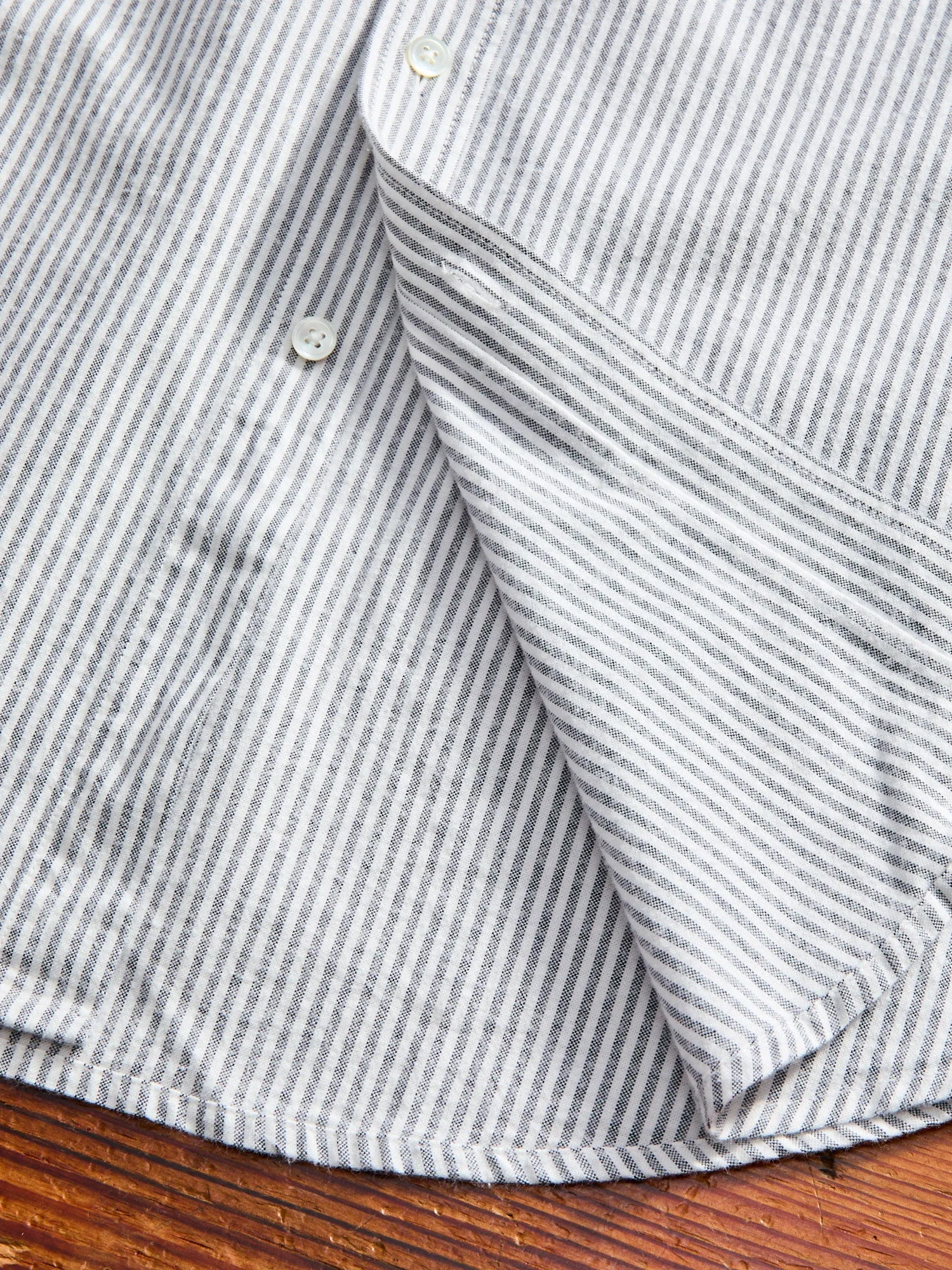 Brushed Oxford Stripe Button-Up Shirt in Blue