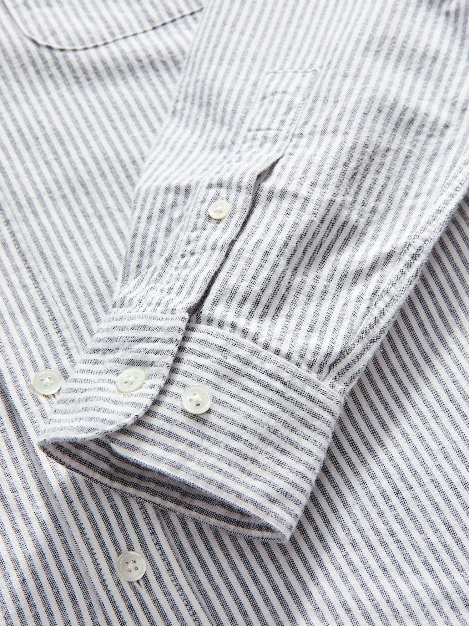 Brushed Oxford Stripe Button-Up Shirt in Blue