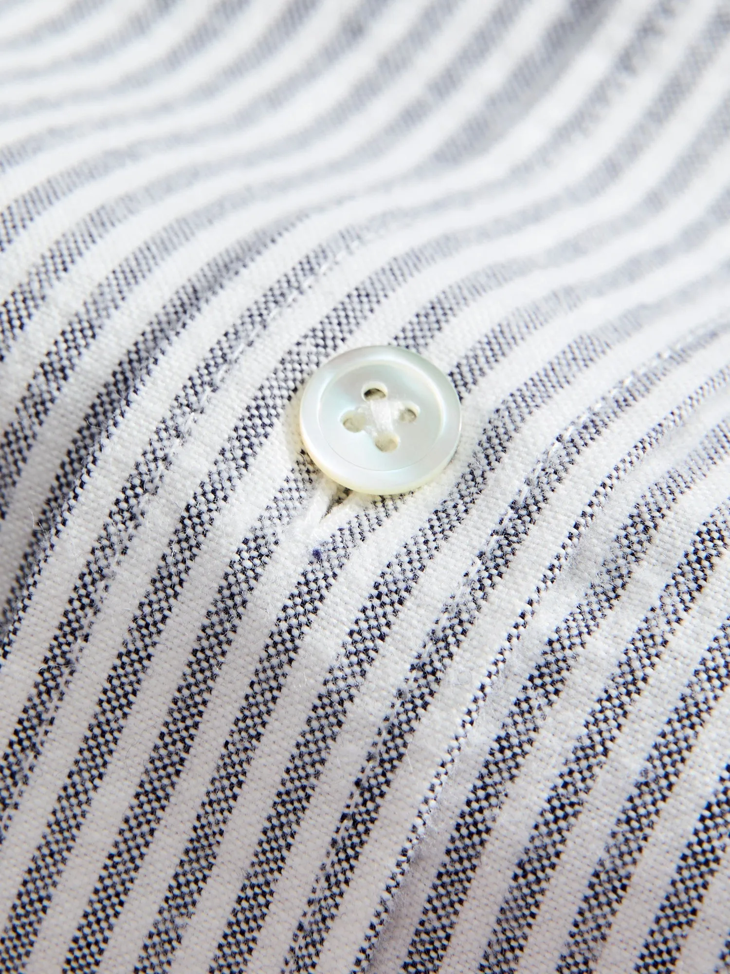 Brushed Oxford Stripe Button-Up Shirt in Blue