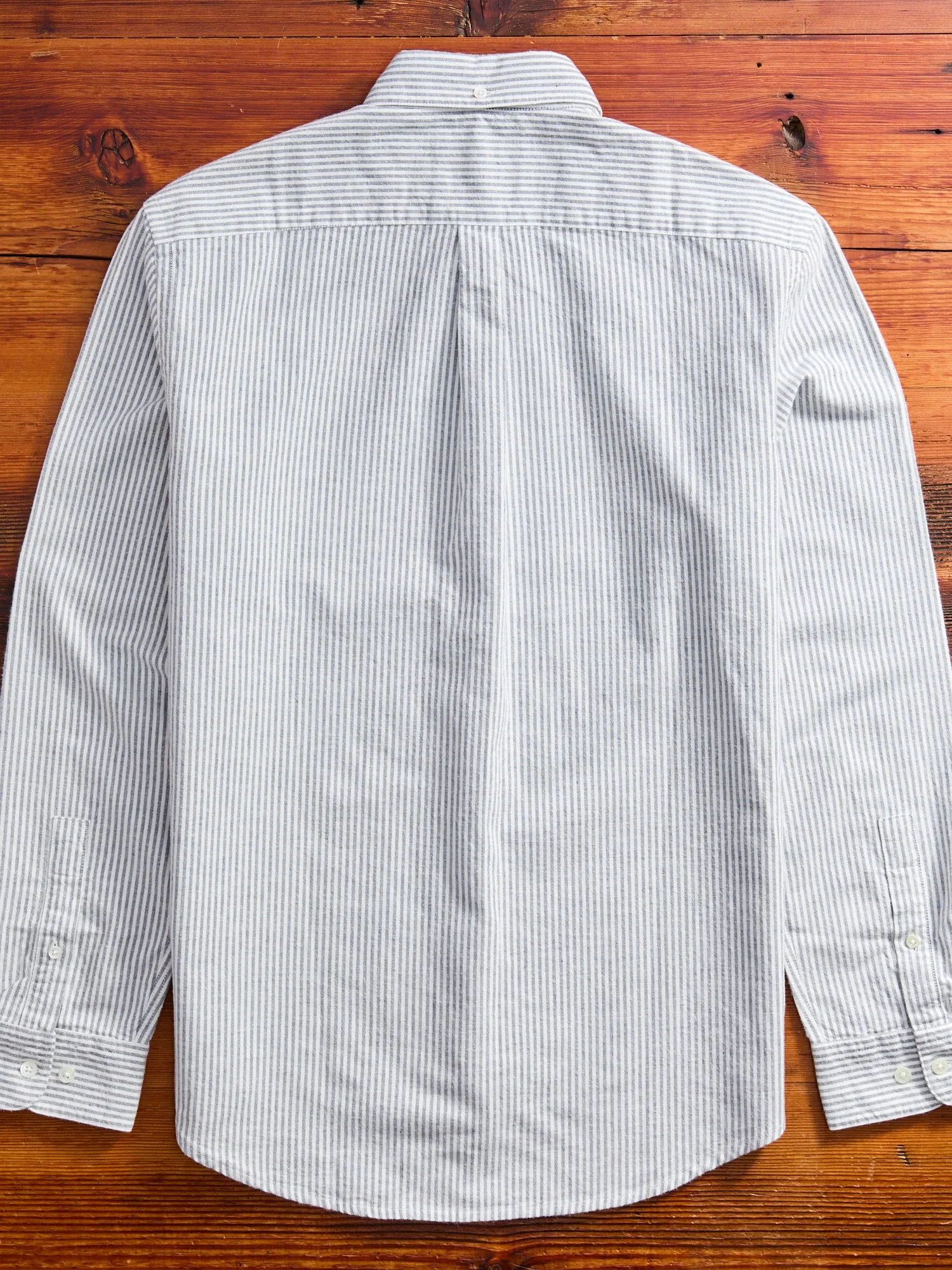 Brushed Oxford Stripe Button-Up Shirt in Blue