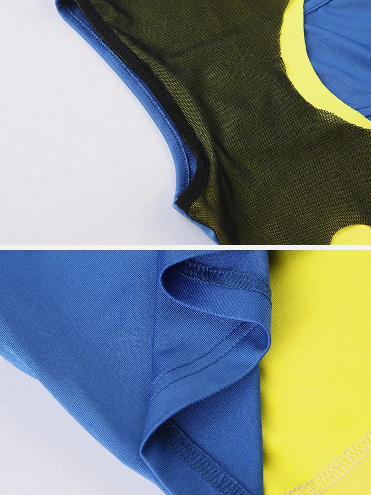 Contrasting Cutout Patchwork Vest