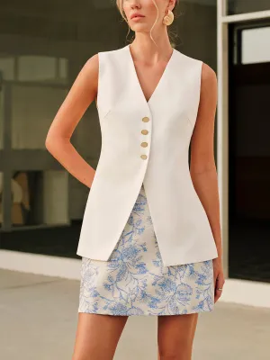 Cotton & Linen Tie-Back Vest