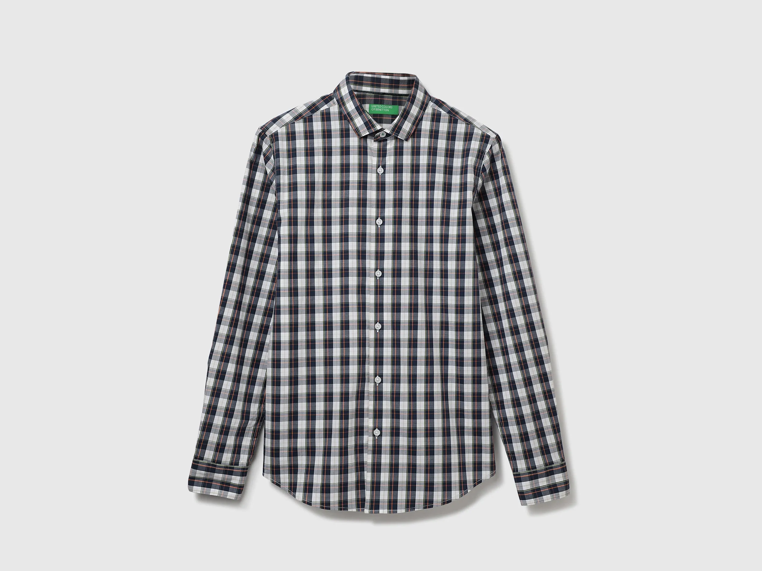 Cotton Checked Cutaway Collar Mens Shirts