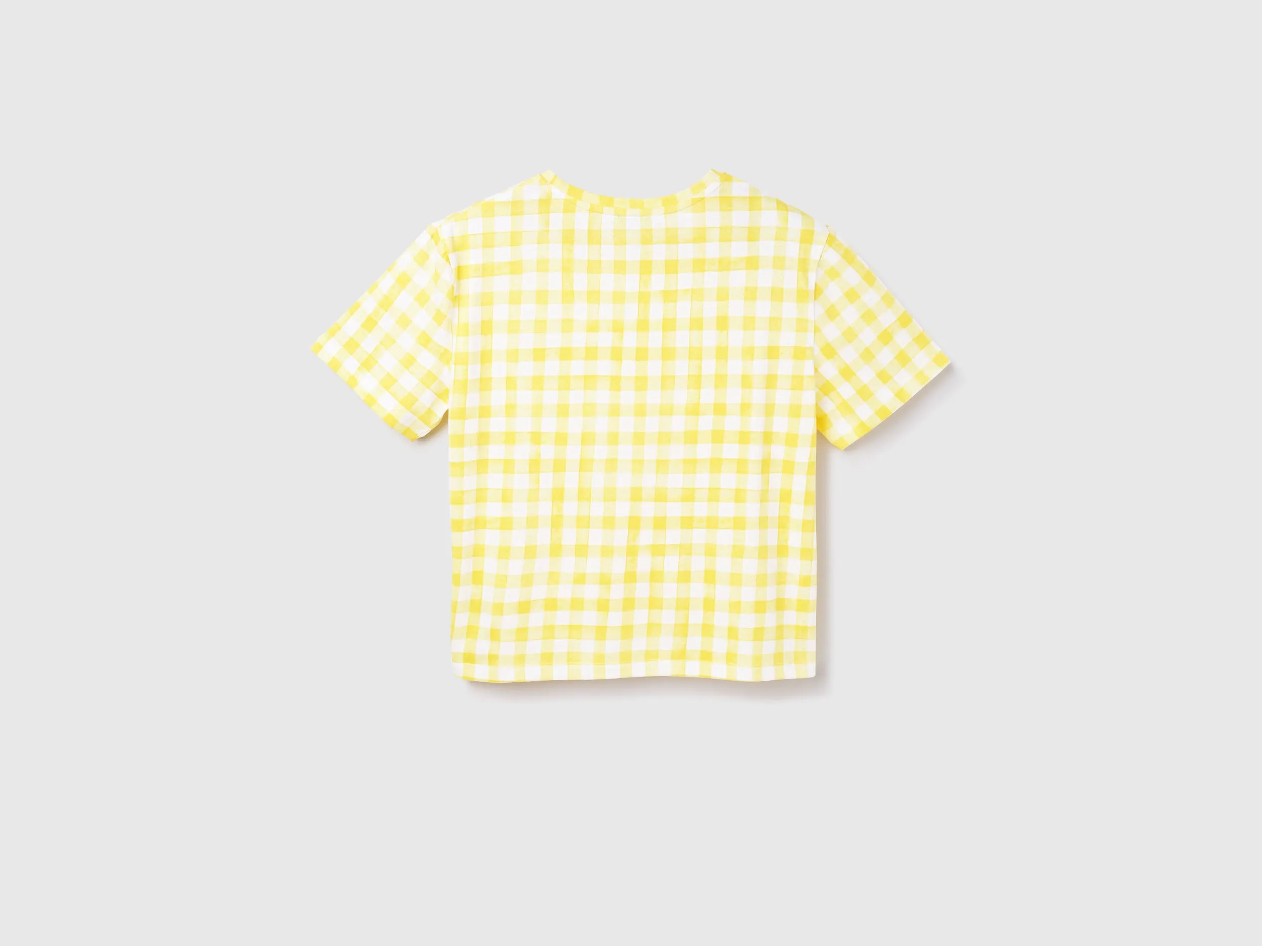 Cotton Checked Round Neck Women T-shirts