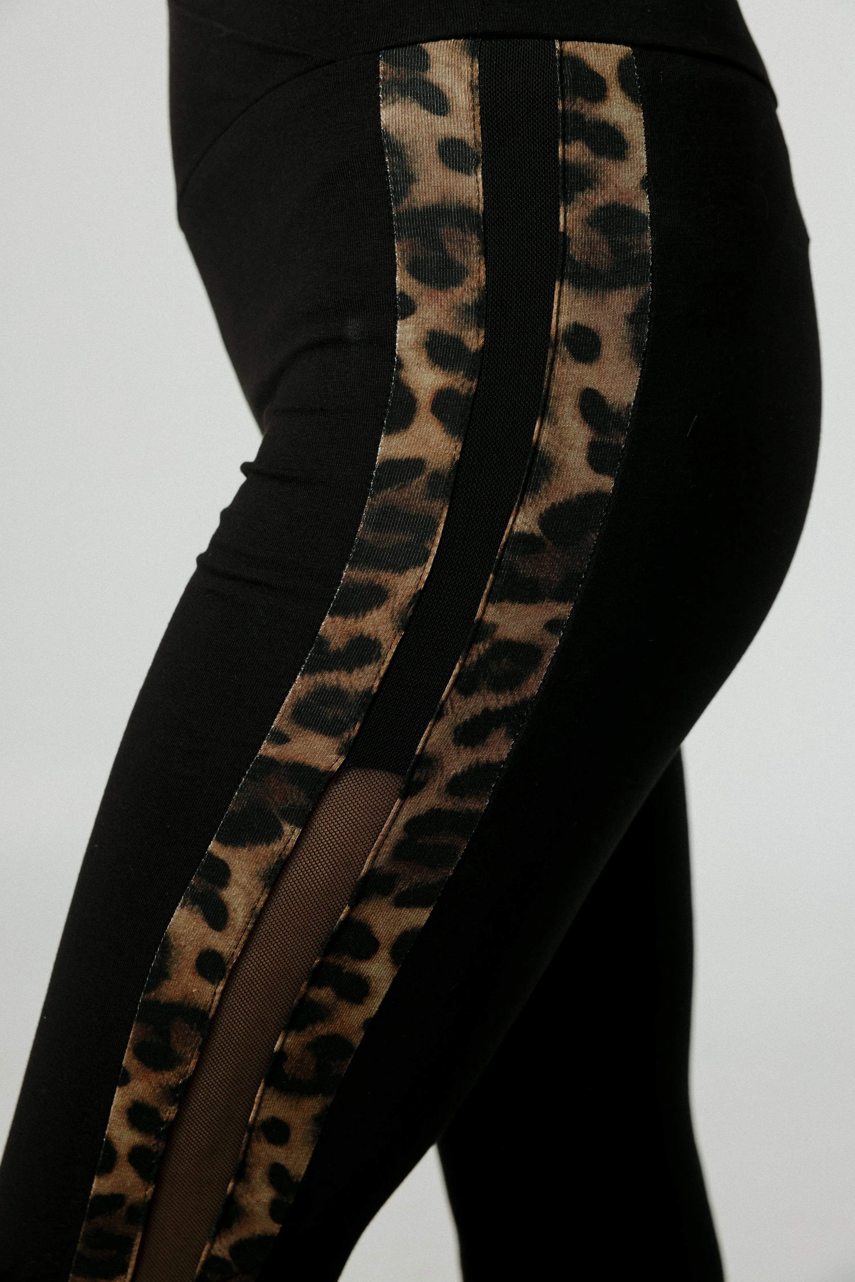 Dandoosh Black Mesh Flared Leggings