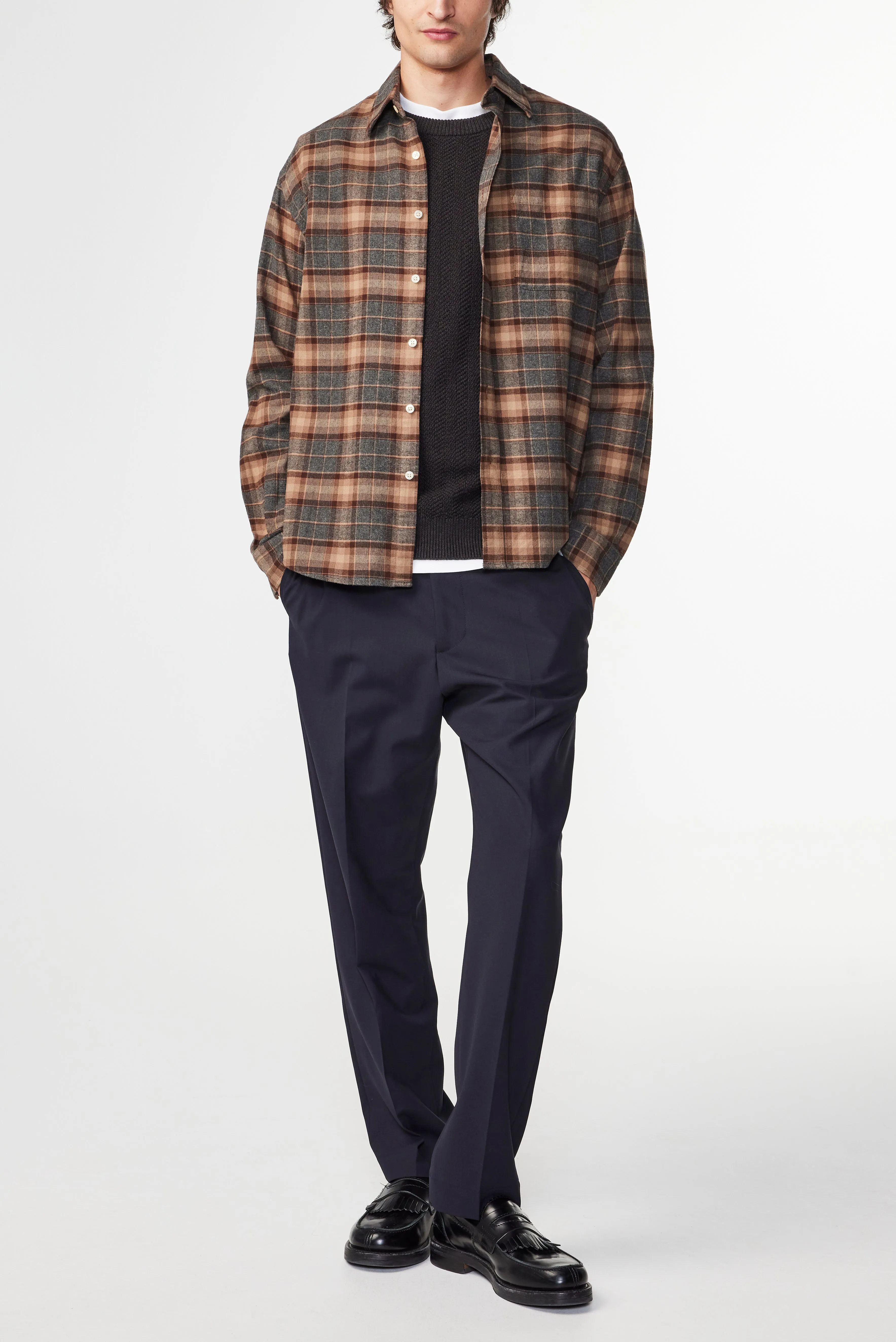 Deon 5465 Brown Check Shirt