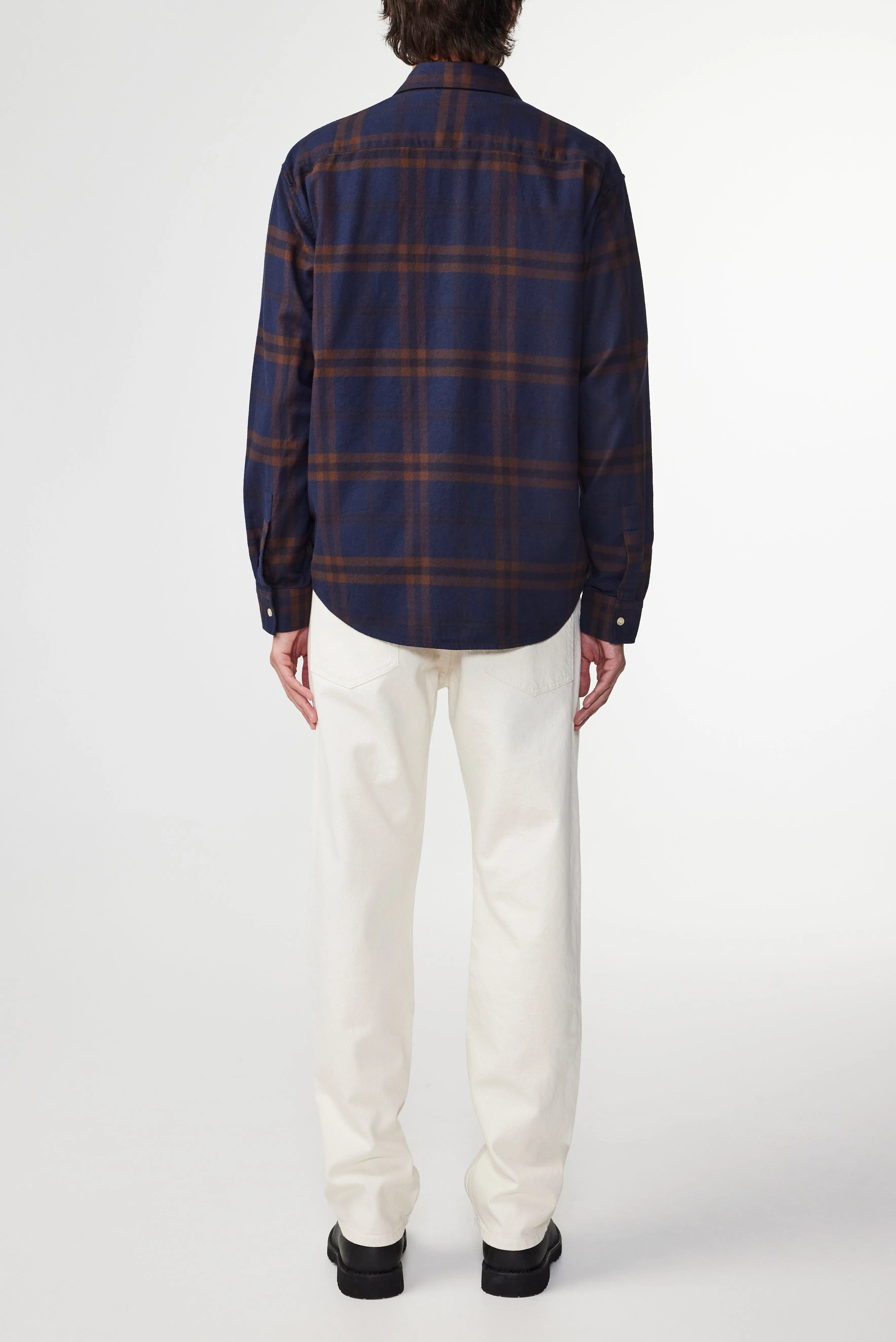 Deon 5465 Navy / Brown Check Shirt