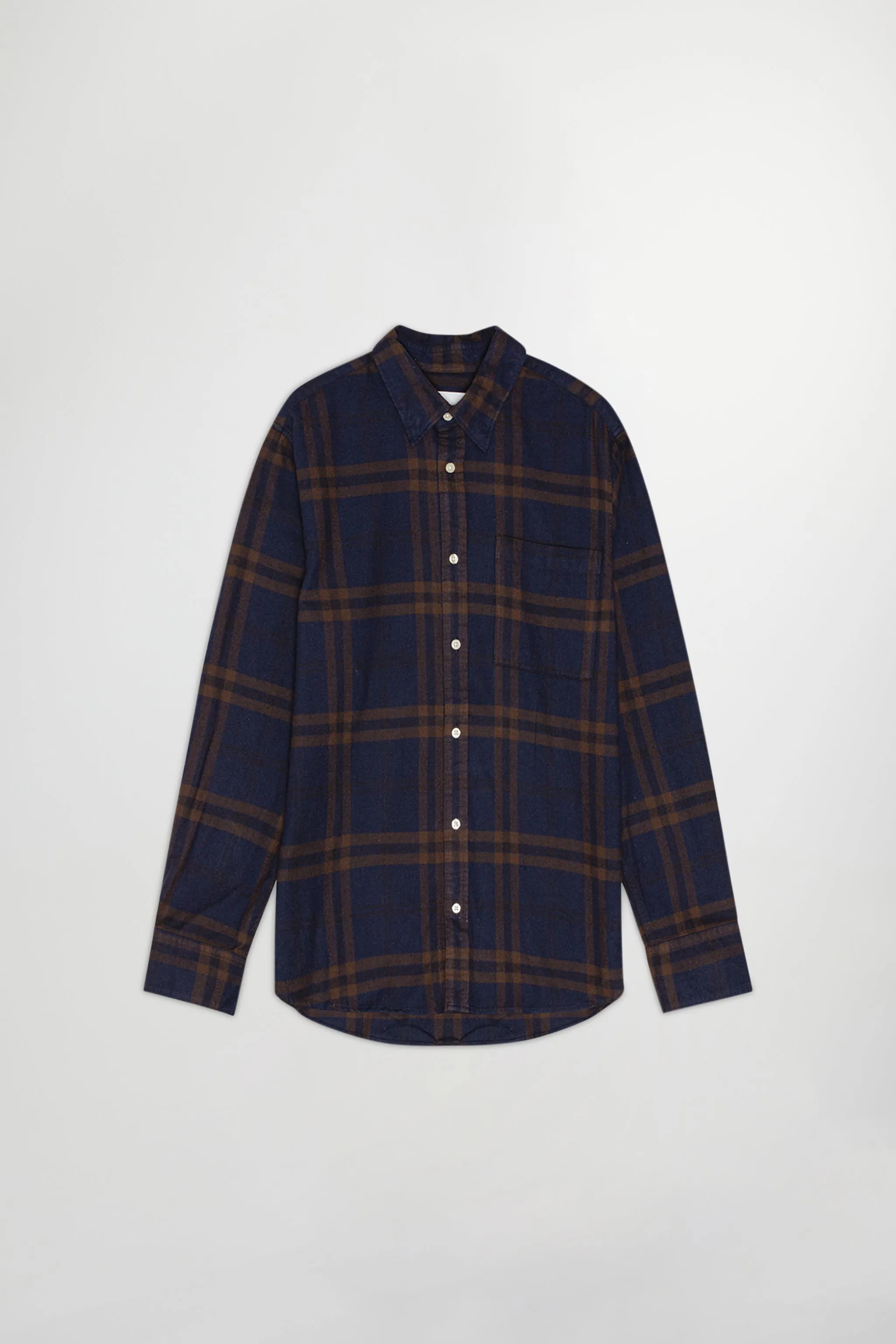 Deon 5465 Navy / Brown Check Shirt